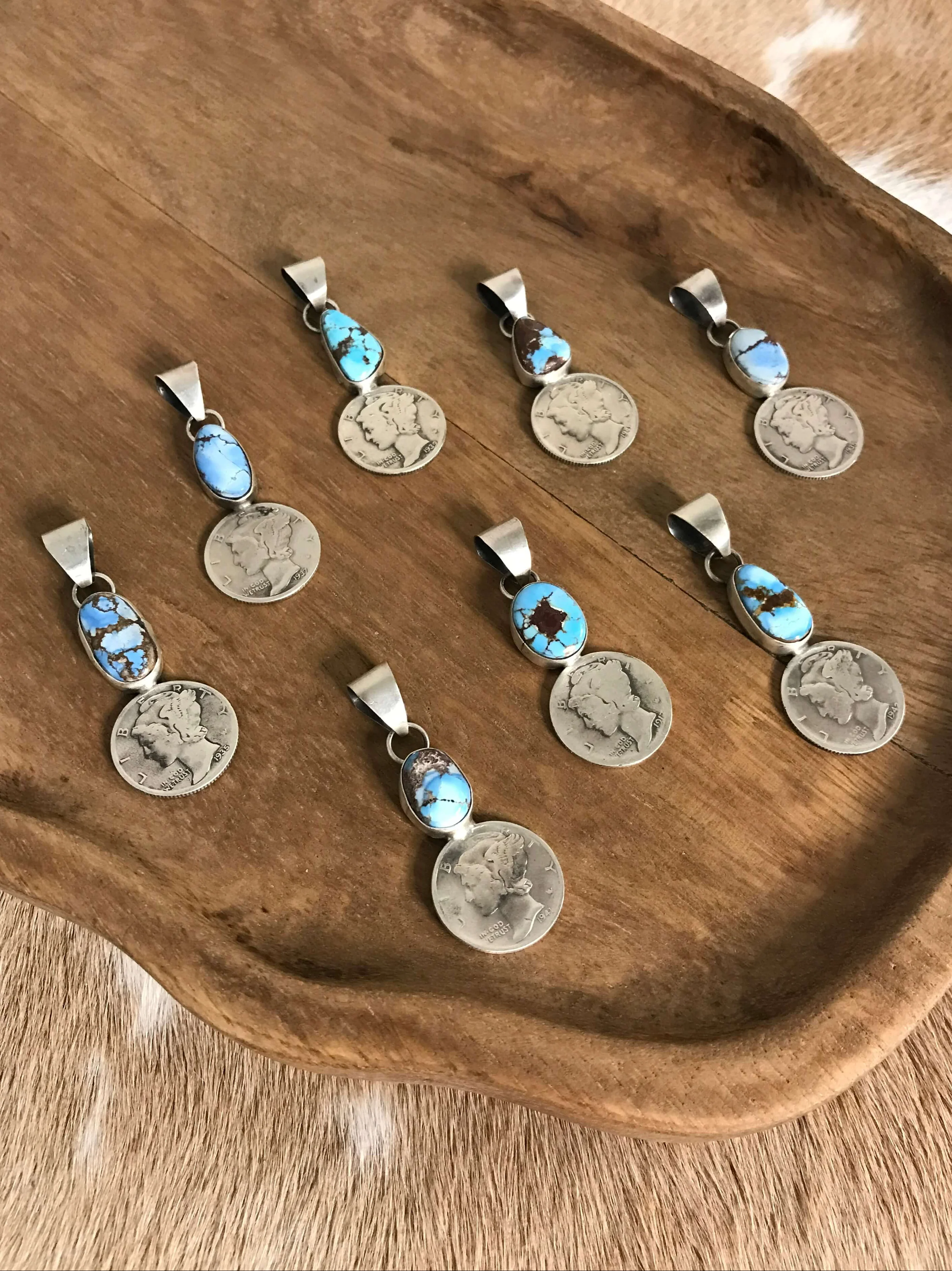 The Golden Hills Dime Pendants
