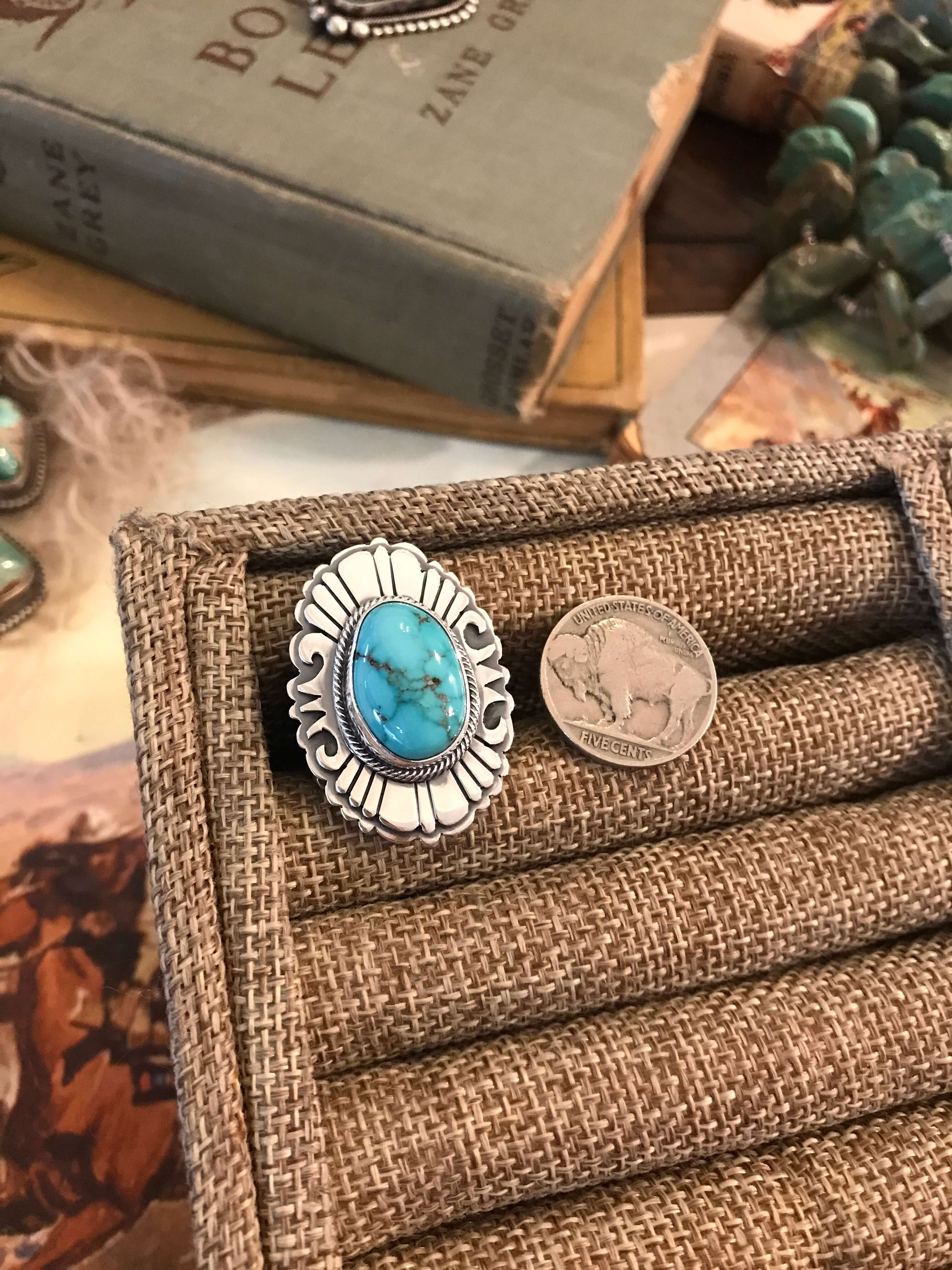 The Grandfalls Turquoise Ring 1, Sz. 8 - Image 4