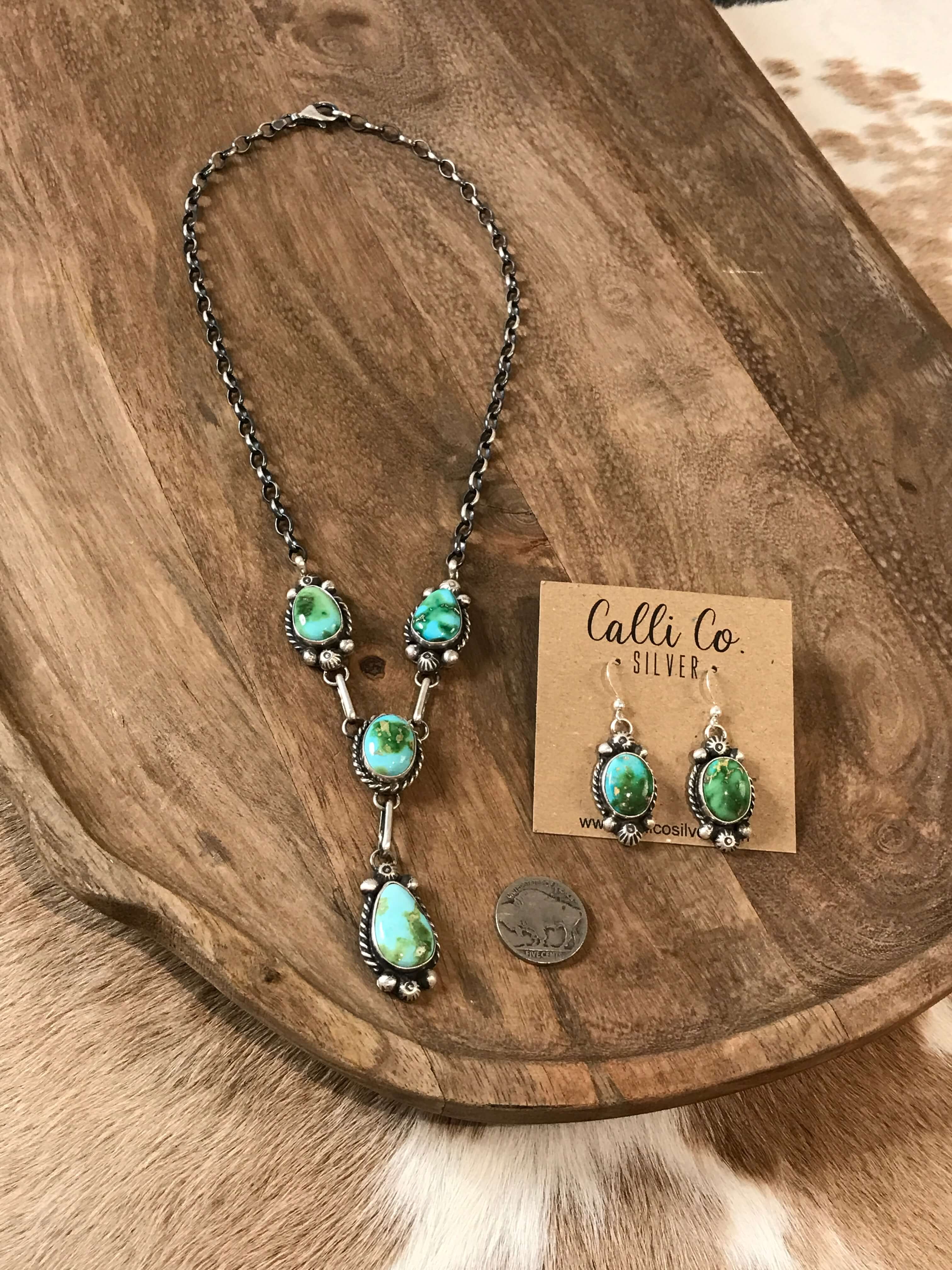 The Hayes Turquoise Lariat Necklace Set - Image 4