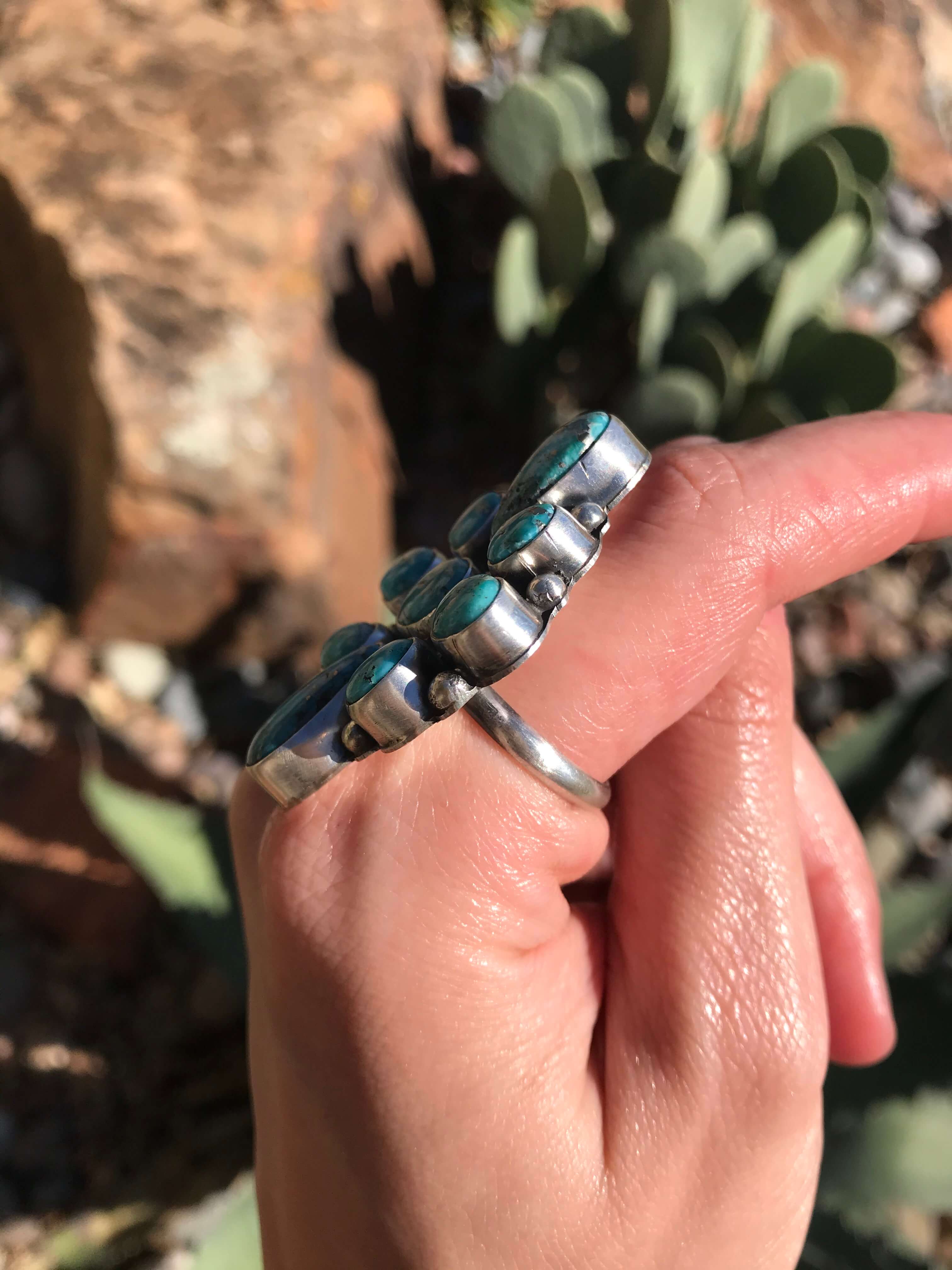 The Highriver Adjustable Turquoise Cluster Ring, 3 - Image 3