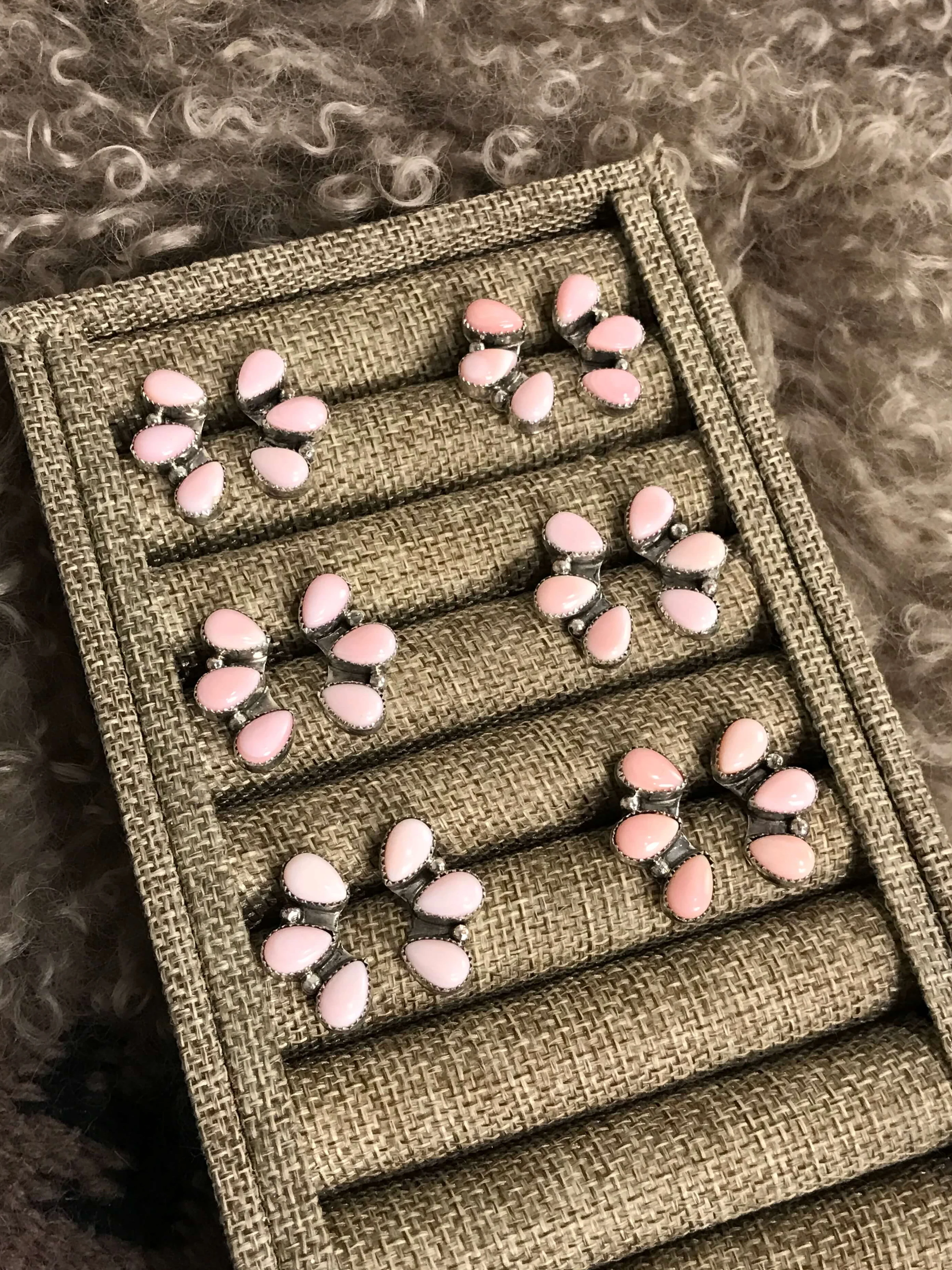 The Hoopoe Pink Conch Earrings
