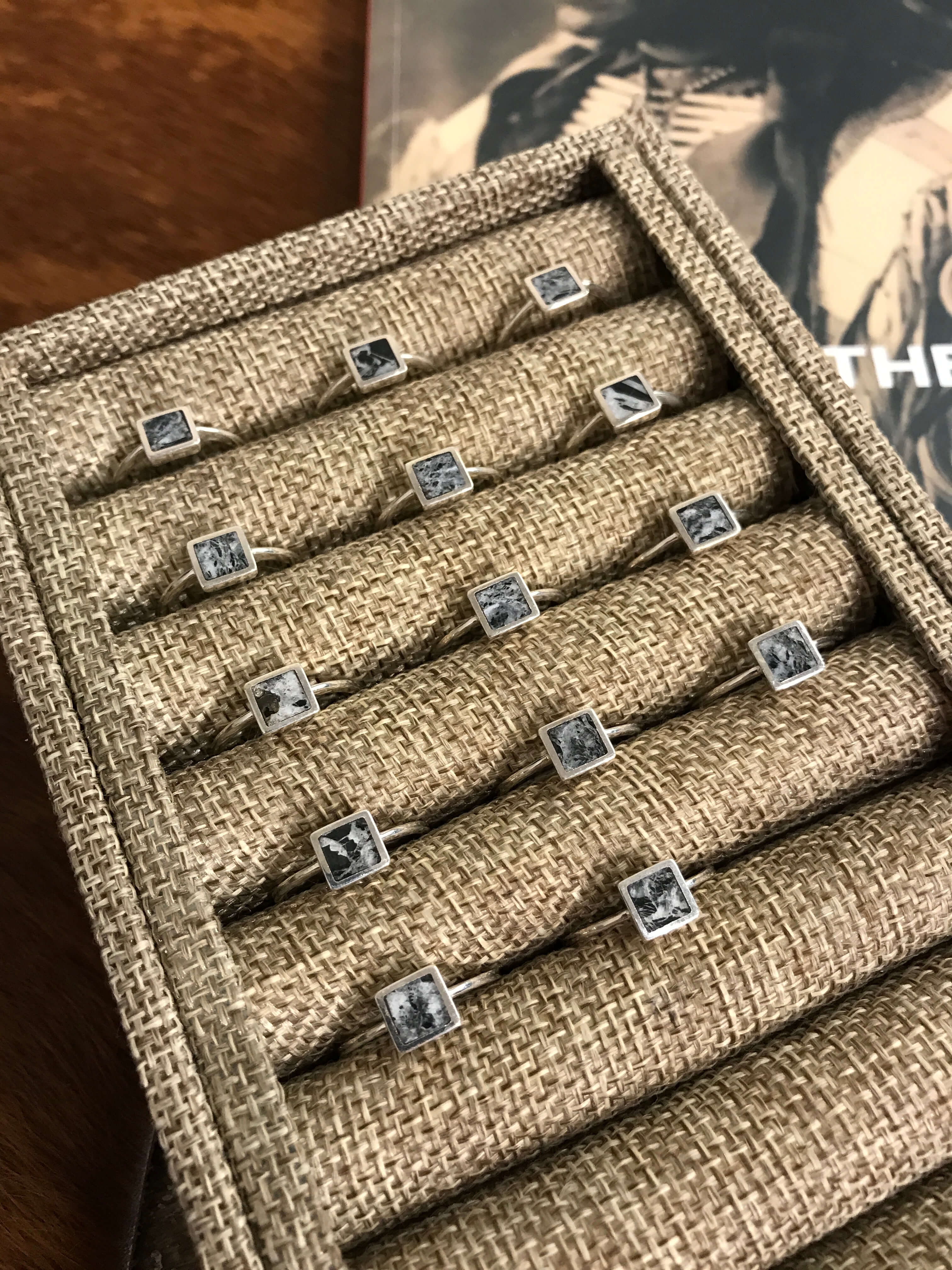 The Inlay Collection Square White Buffalo Ring