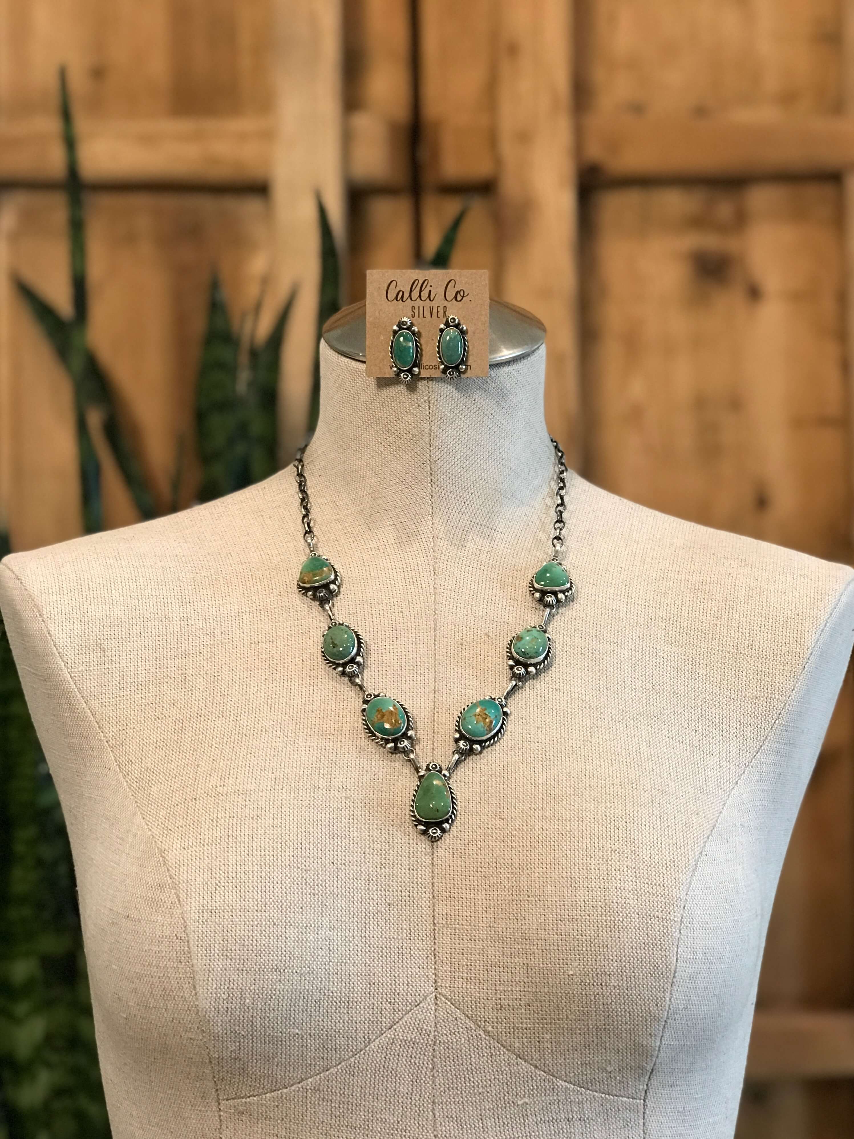 The Isla Turquoise Statement Necklace Set - Image 2