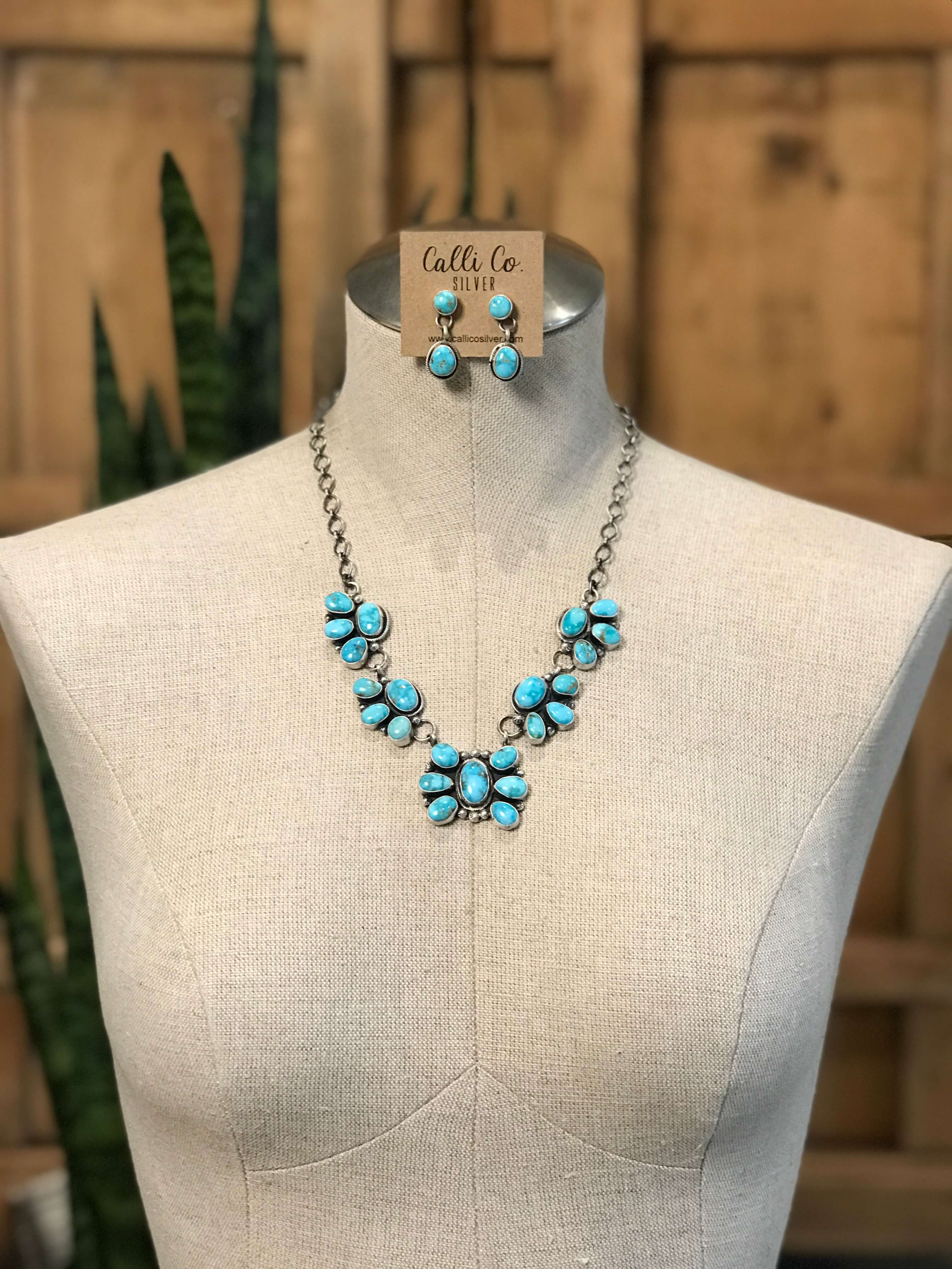 The Jolene Turquoise Statement Necklace Set - Image 2