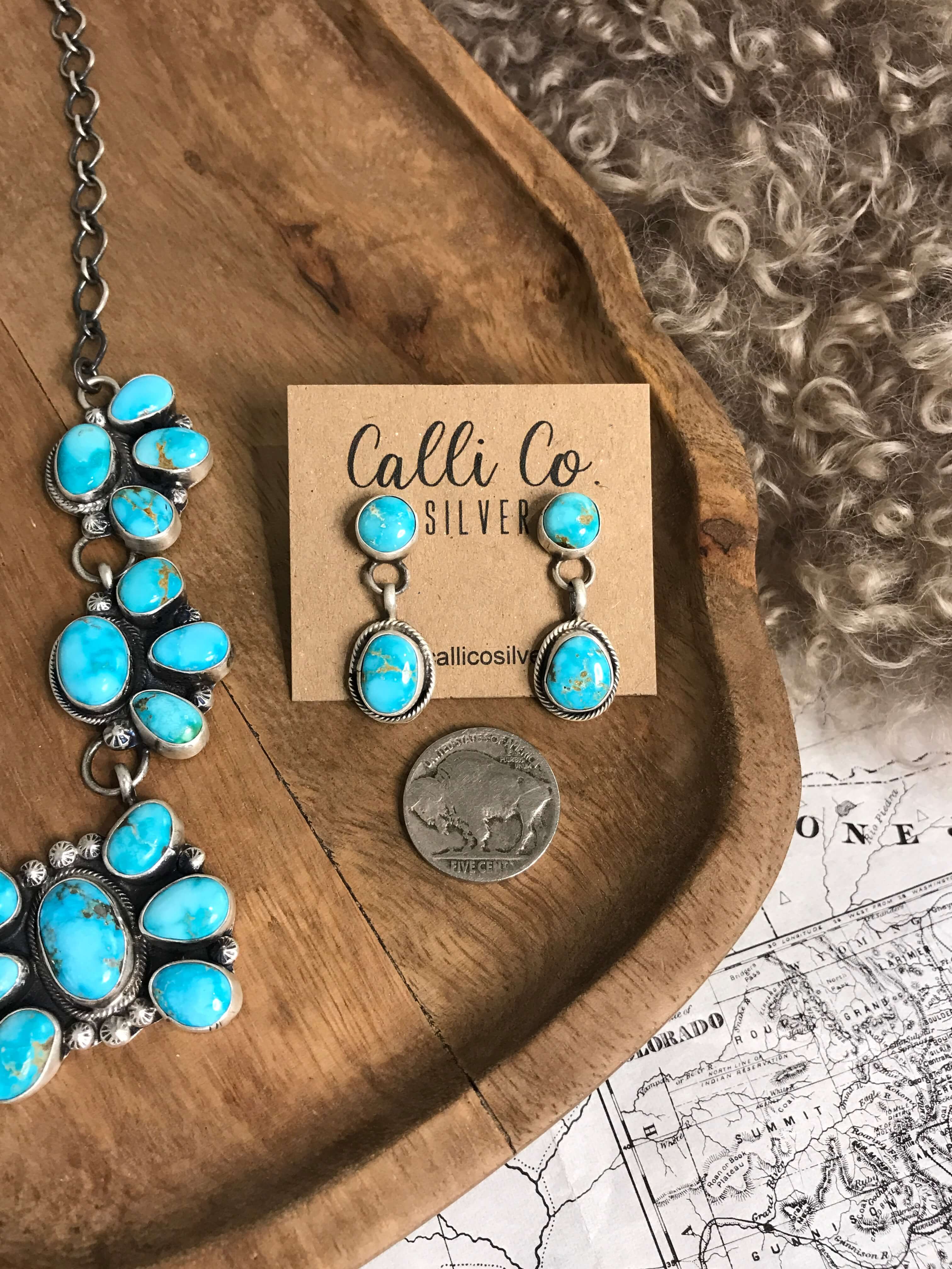 The Jolene Turquoise Statement Necklace Set - Image 3