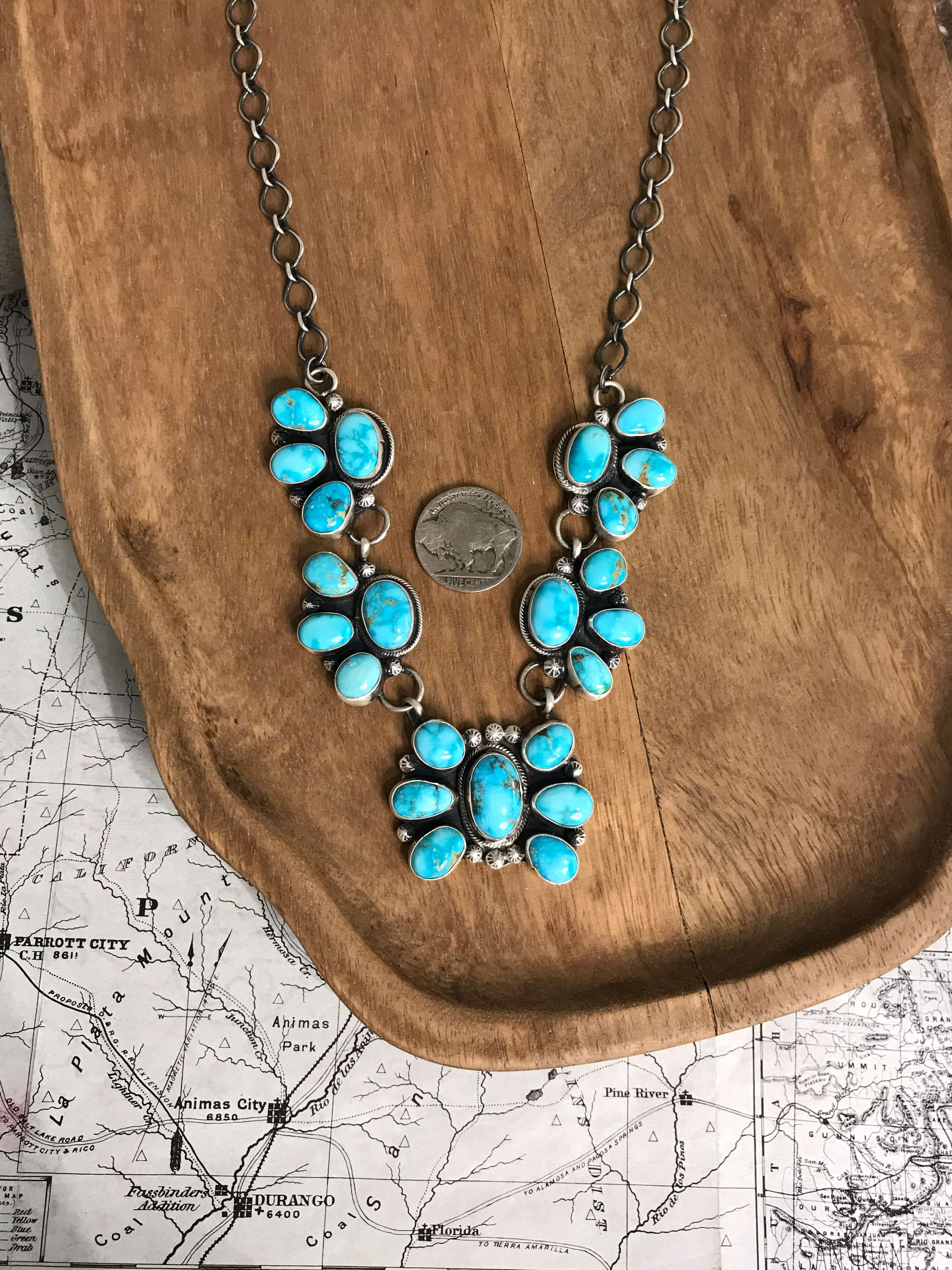 The Jolene Turquoise Statement Necklace Set - Image 4