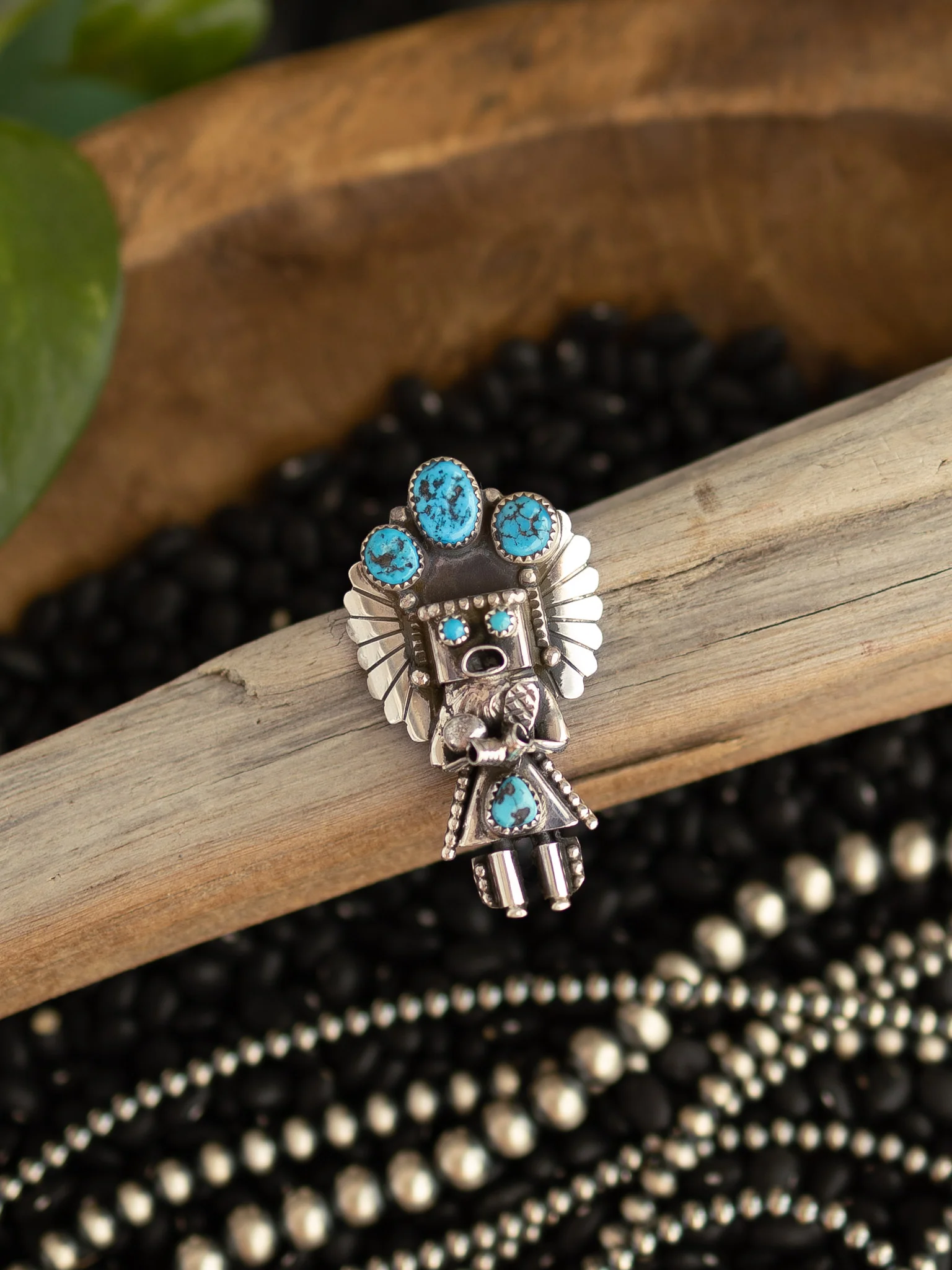 The Kachina Pendant/Pin in Turquoise, 4 - Image 4