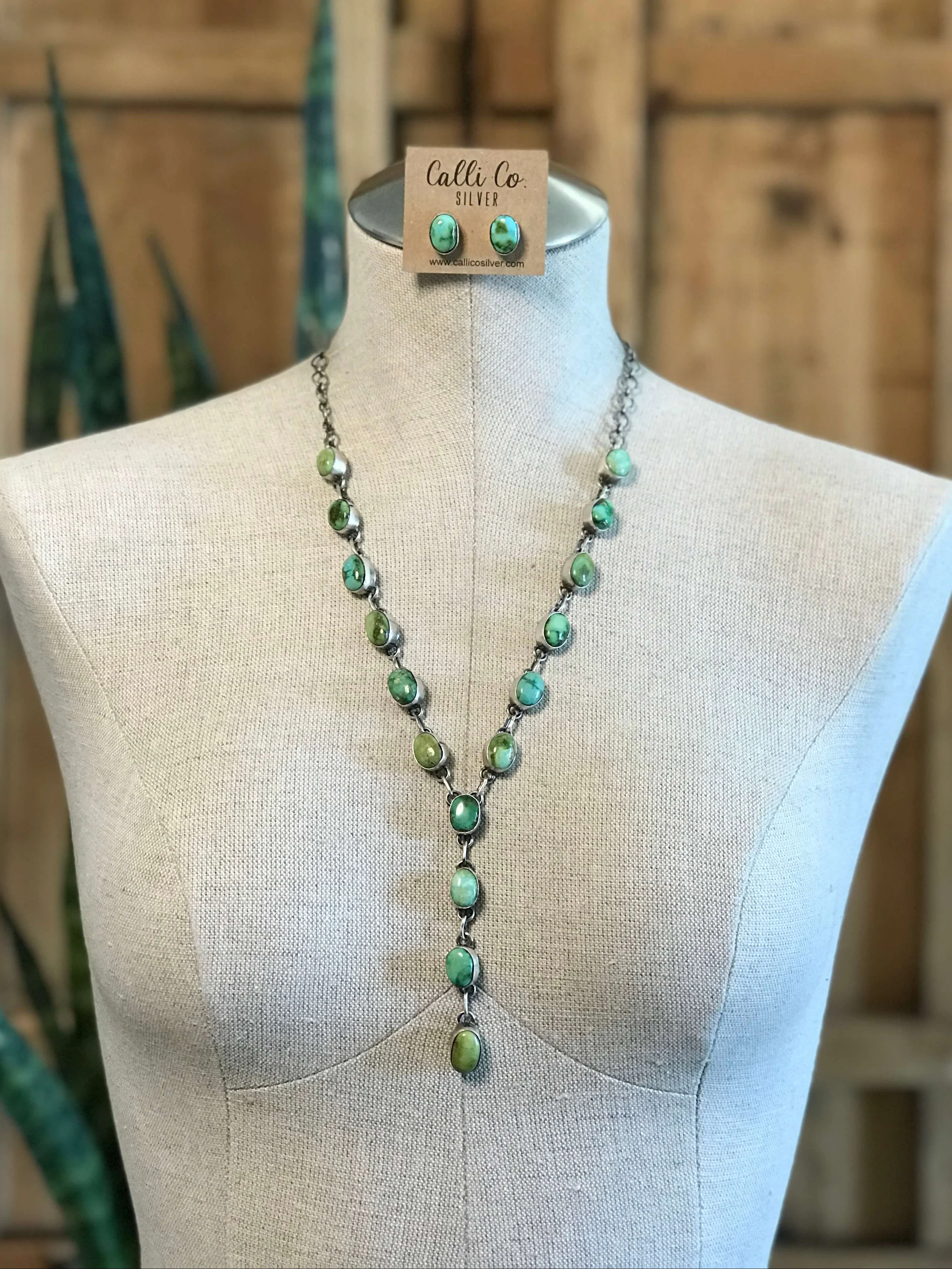 The Kallen Turquoise Lariat Necklace Set - Image 2