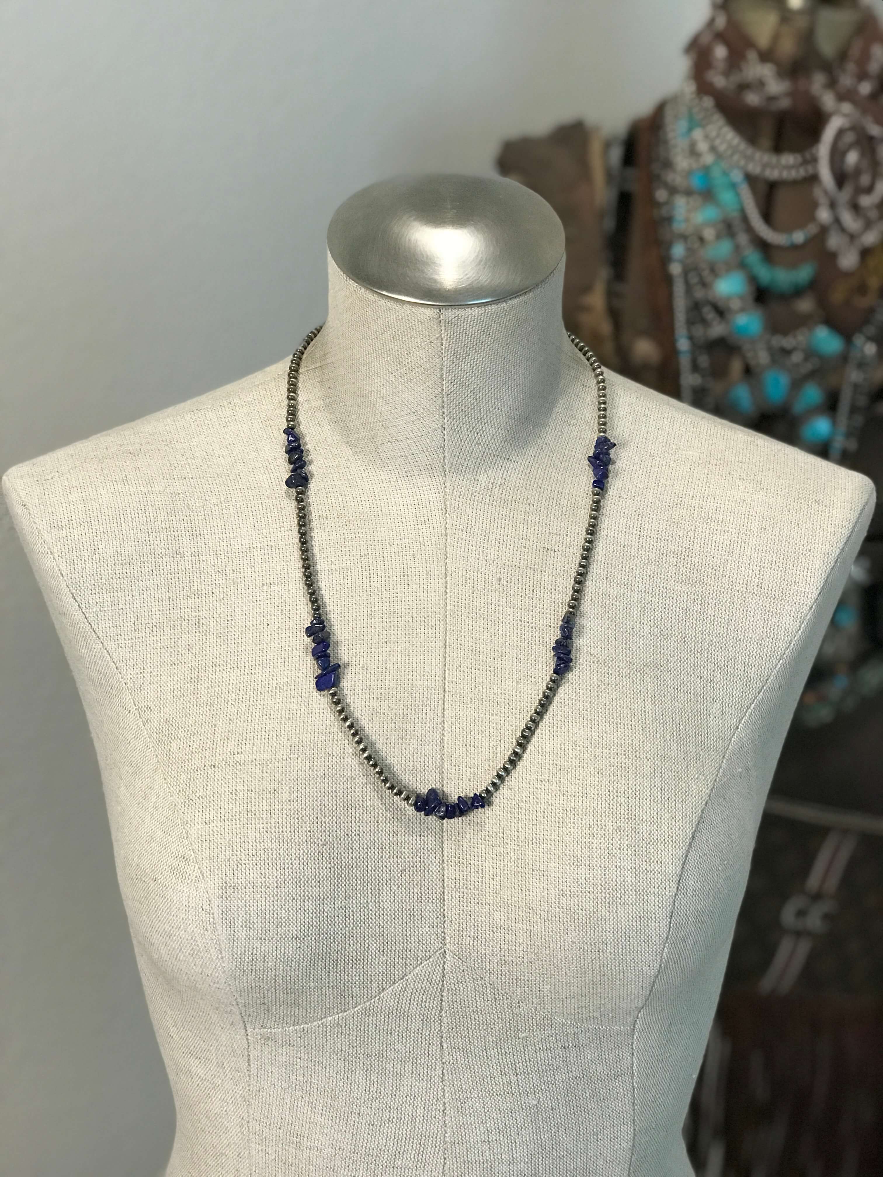 The Klien Necklace in Lapis, 25" - Image 3