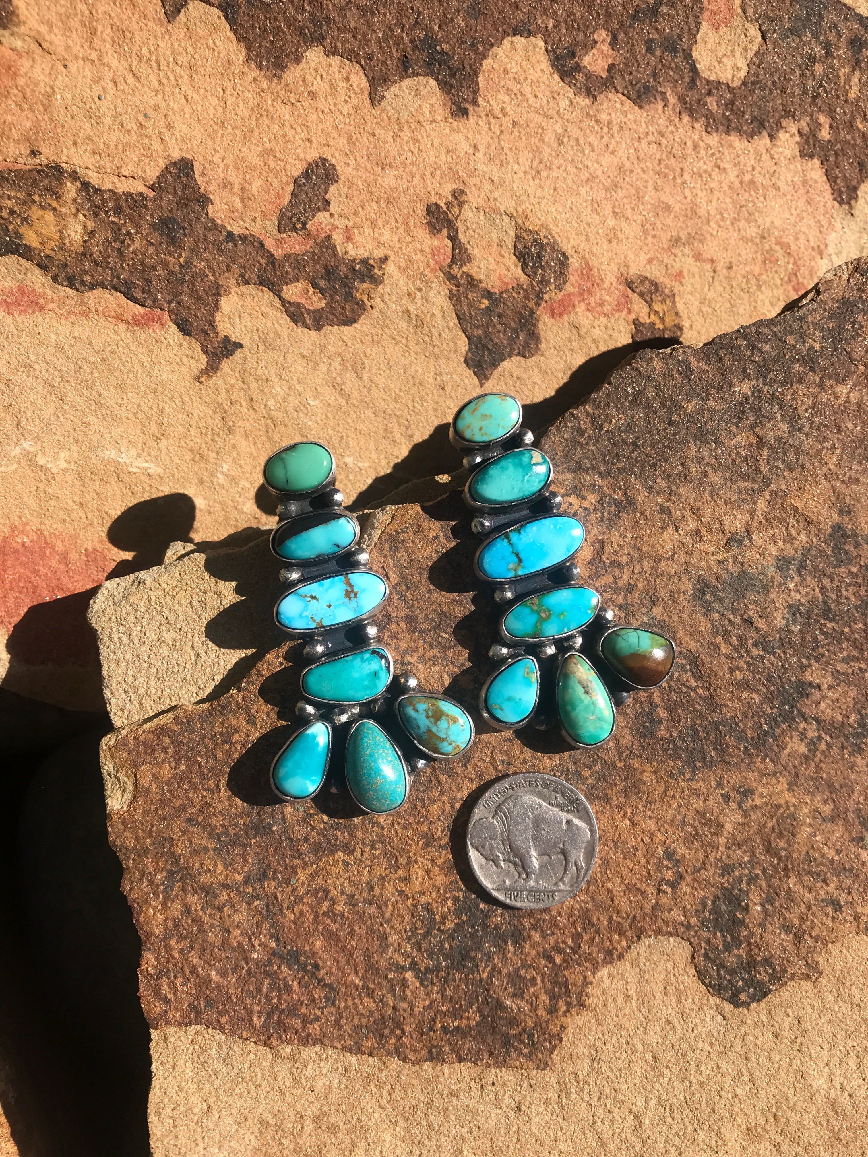 The Lennox Turquoise Statement Earrings - Image 2