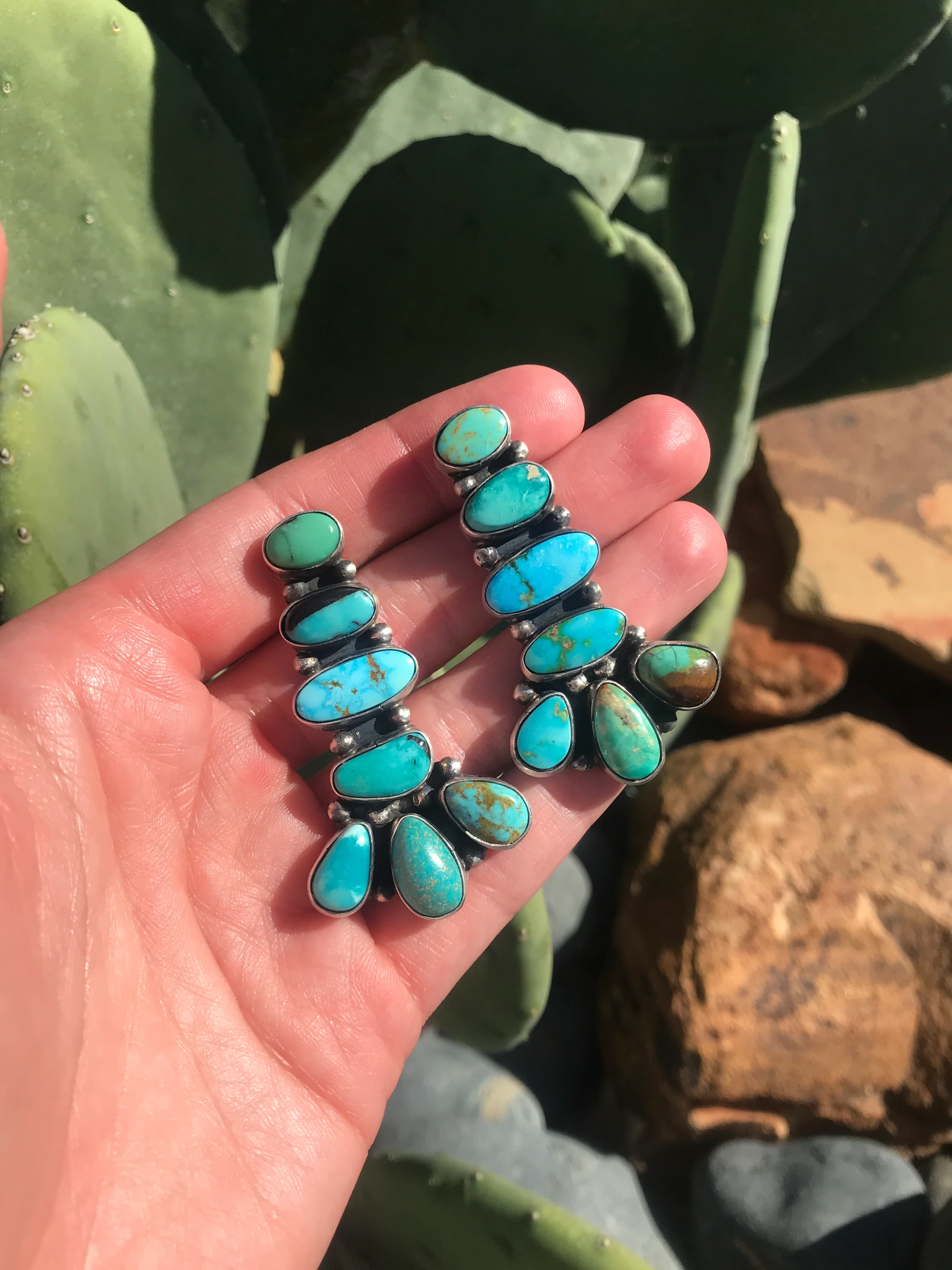 The Lennox Turquoise Statement Earrings - Image 3