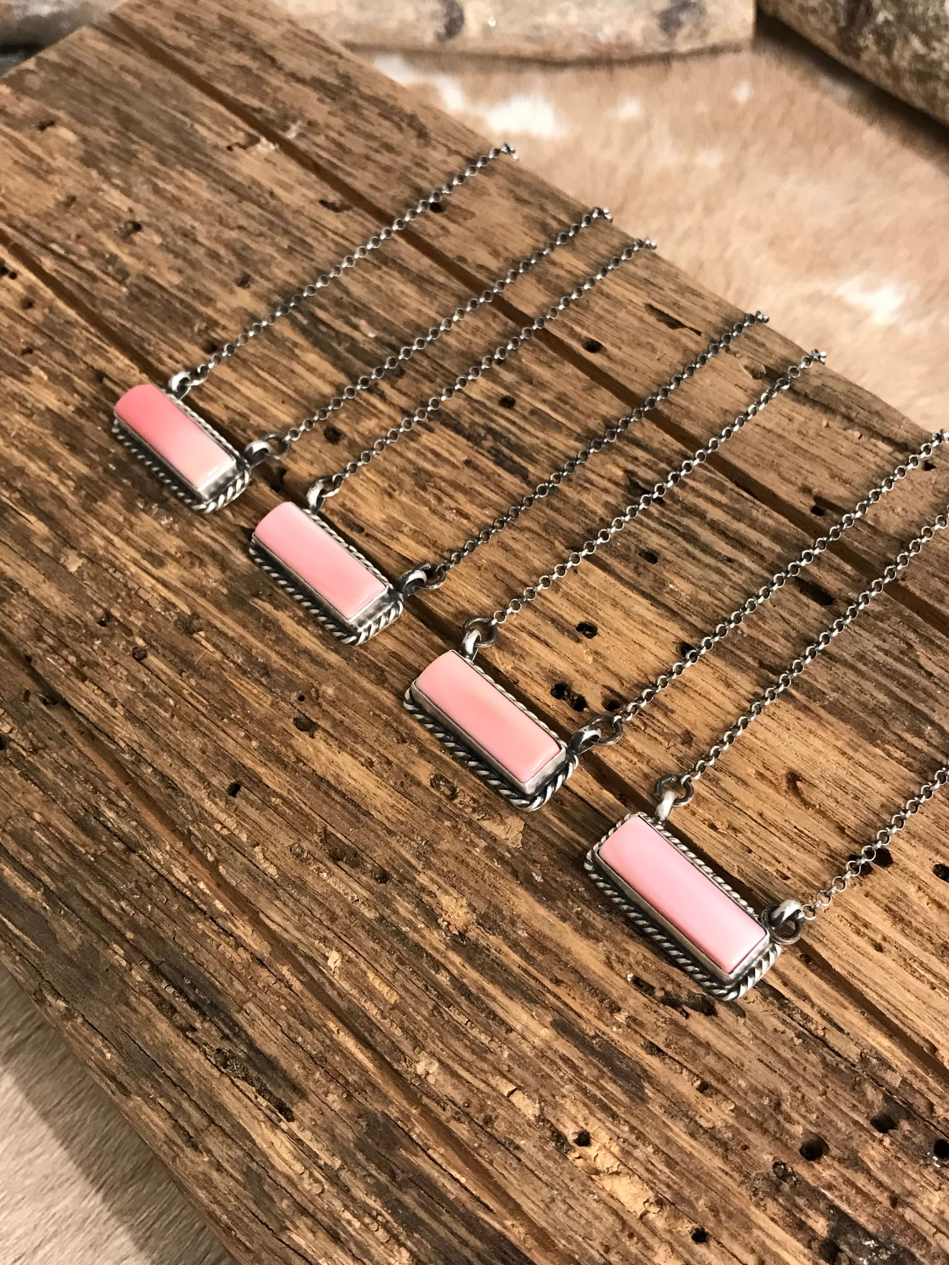The Little Chief Pink Conch Bar Necklaces - Image 3