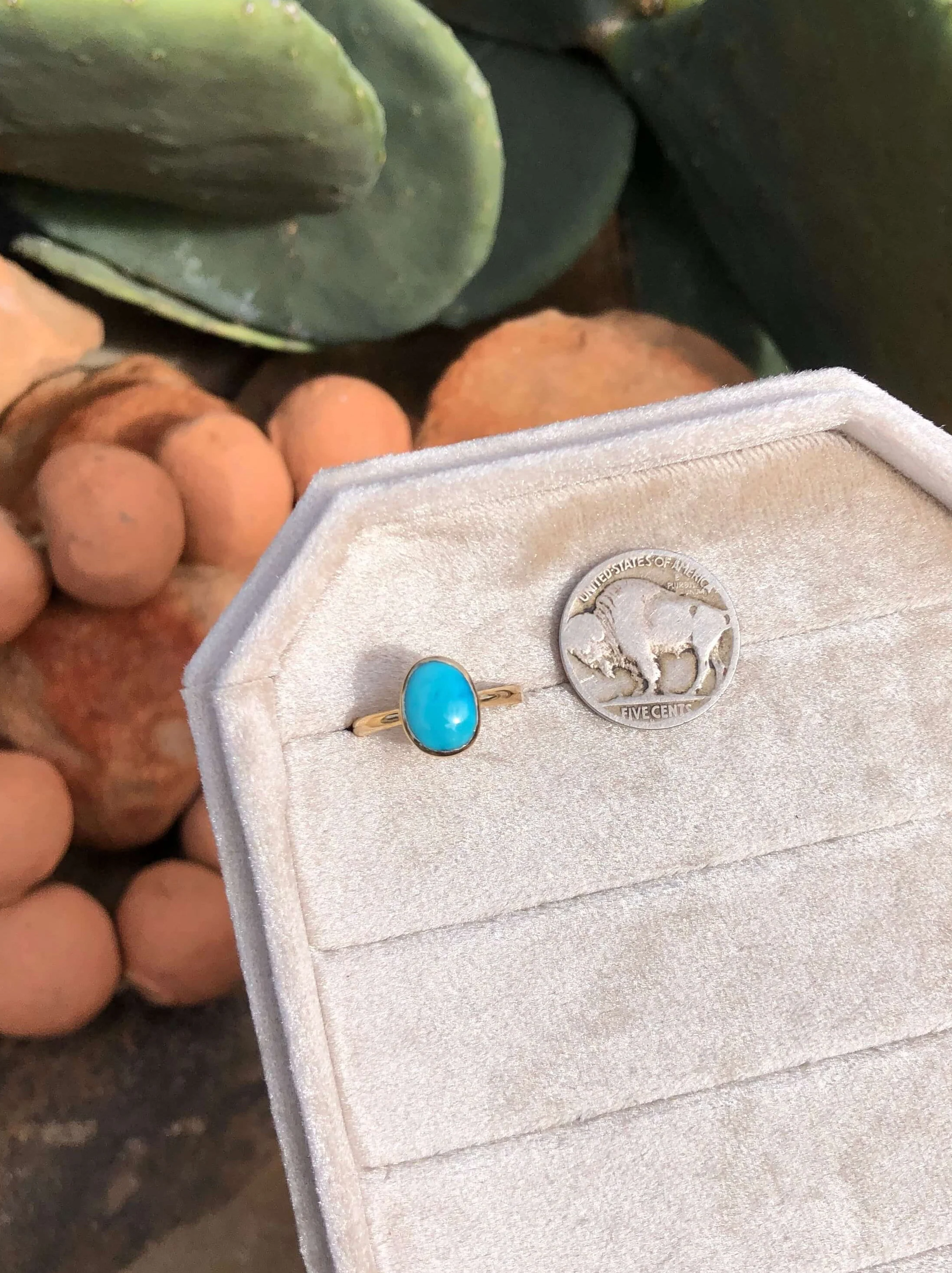 The London 14k and Turquoise Ring 19, Sz 7 - Image 2