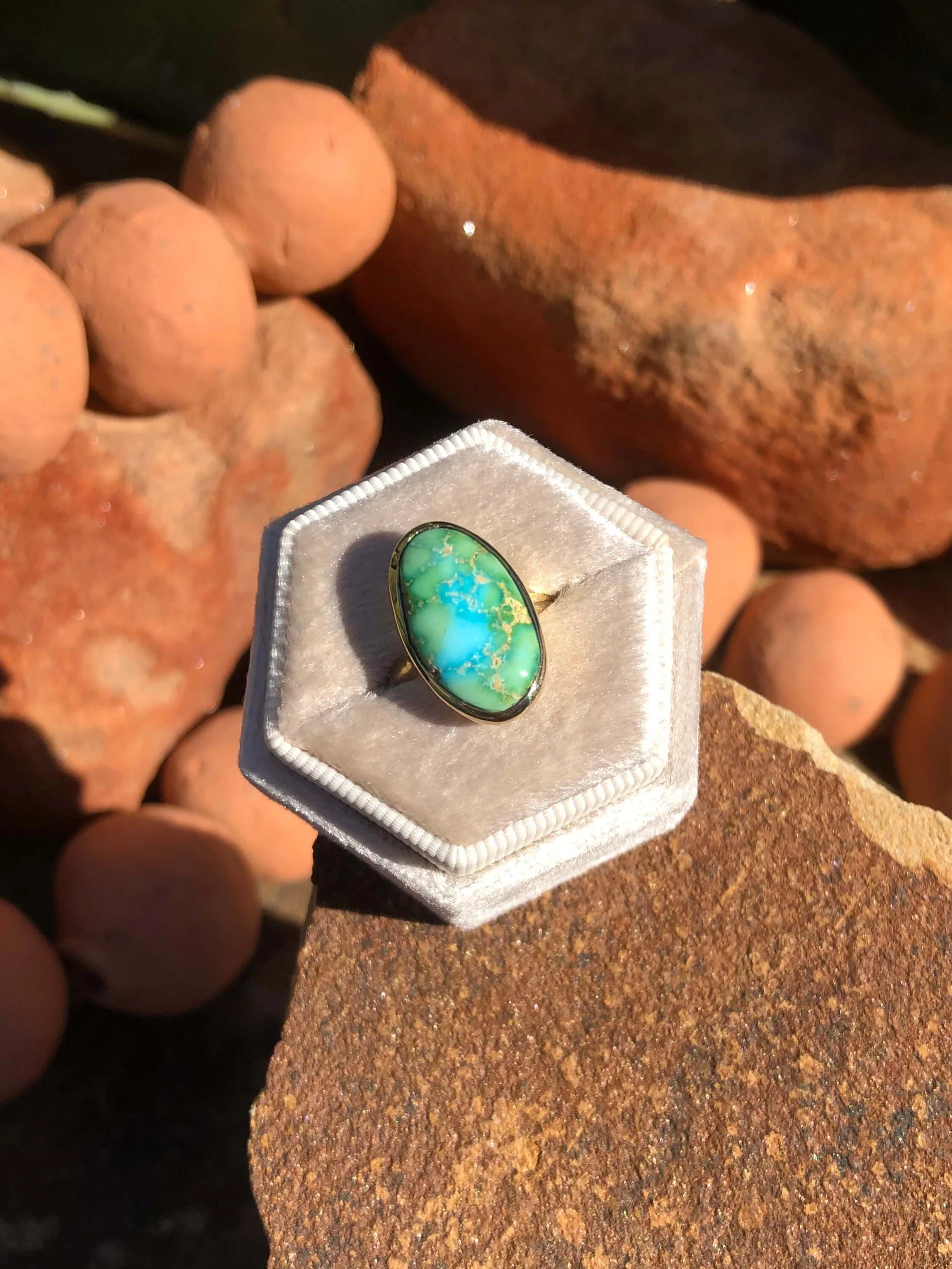 The London 14k and Turquoise Ring 12, Sz 7 - Image 2
