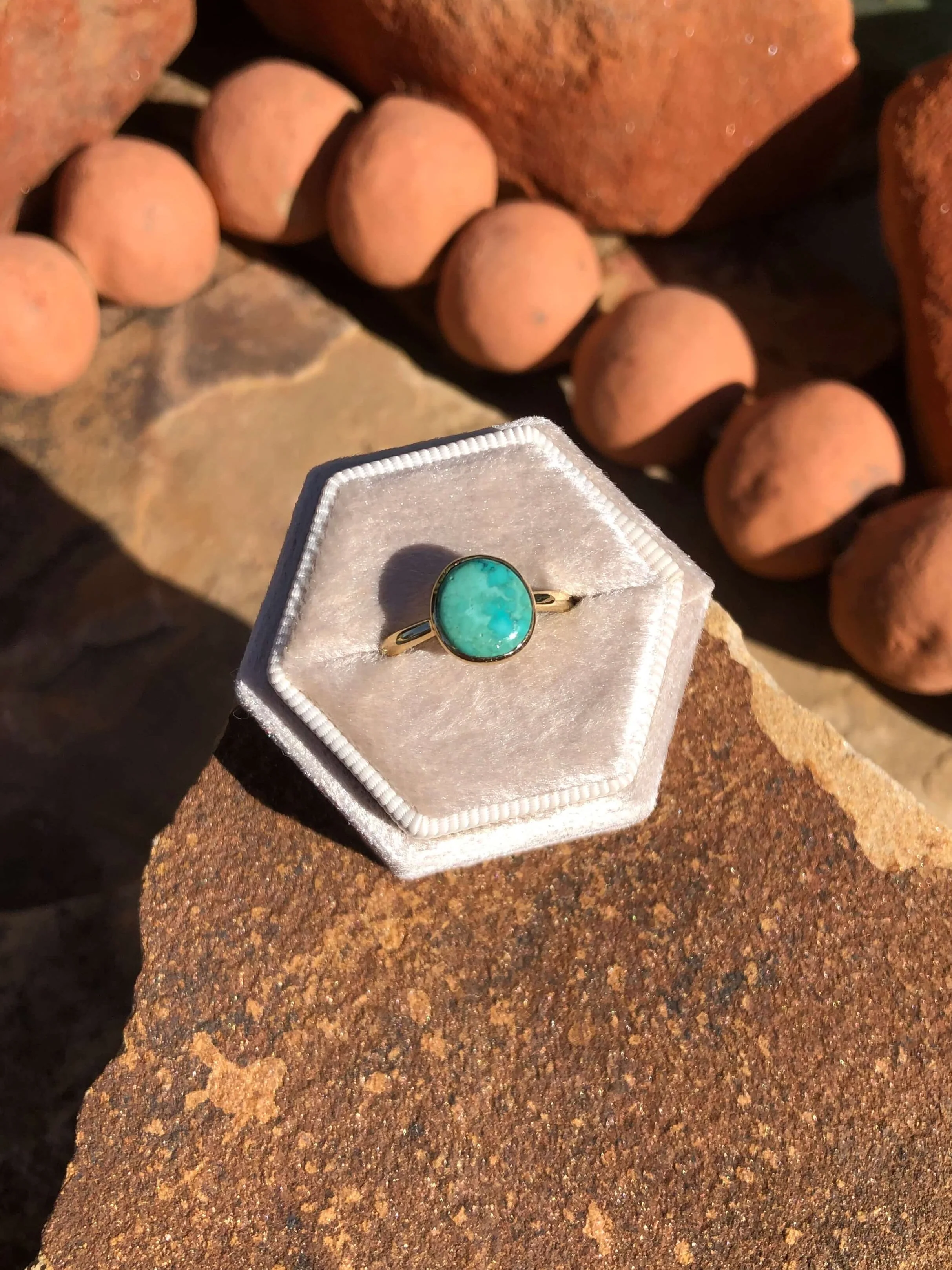 The London 14k and Turquoise Ring 14, Sz 8