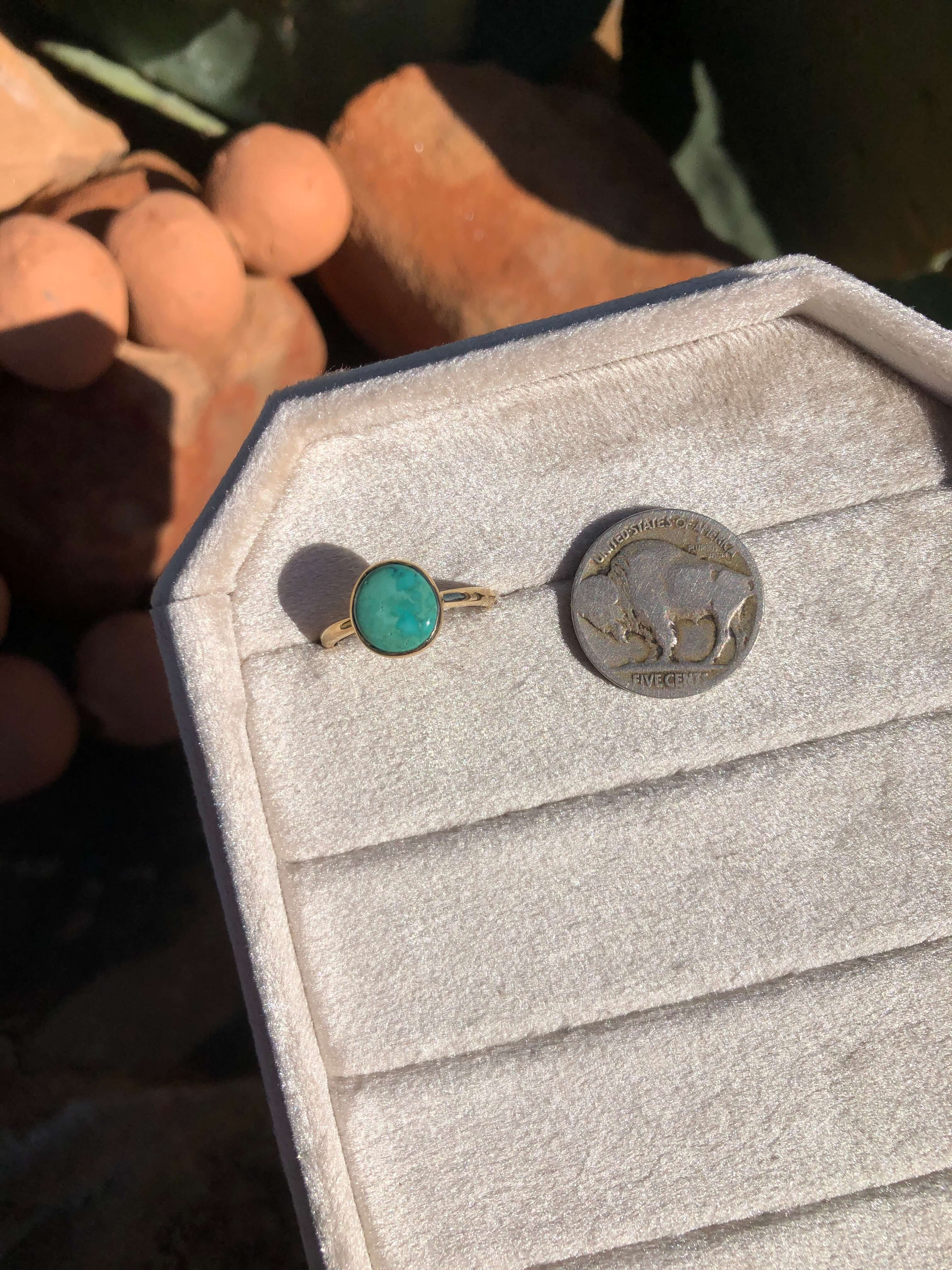 The London 14k and Turquoise Ring 14, Sz 8 - Image 6