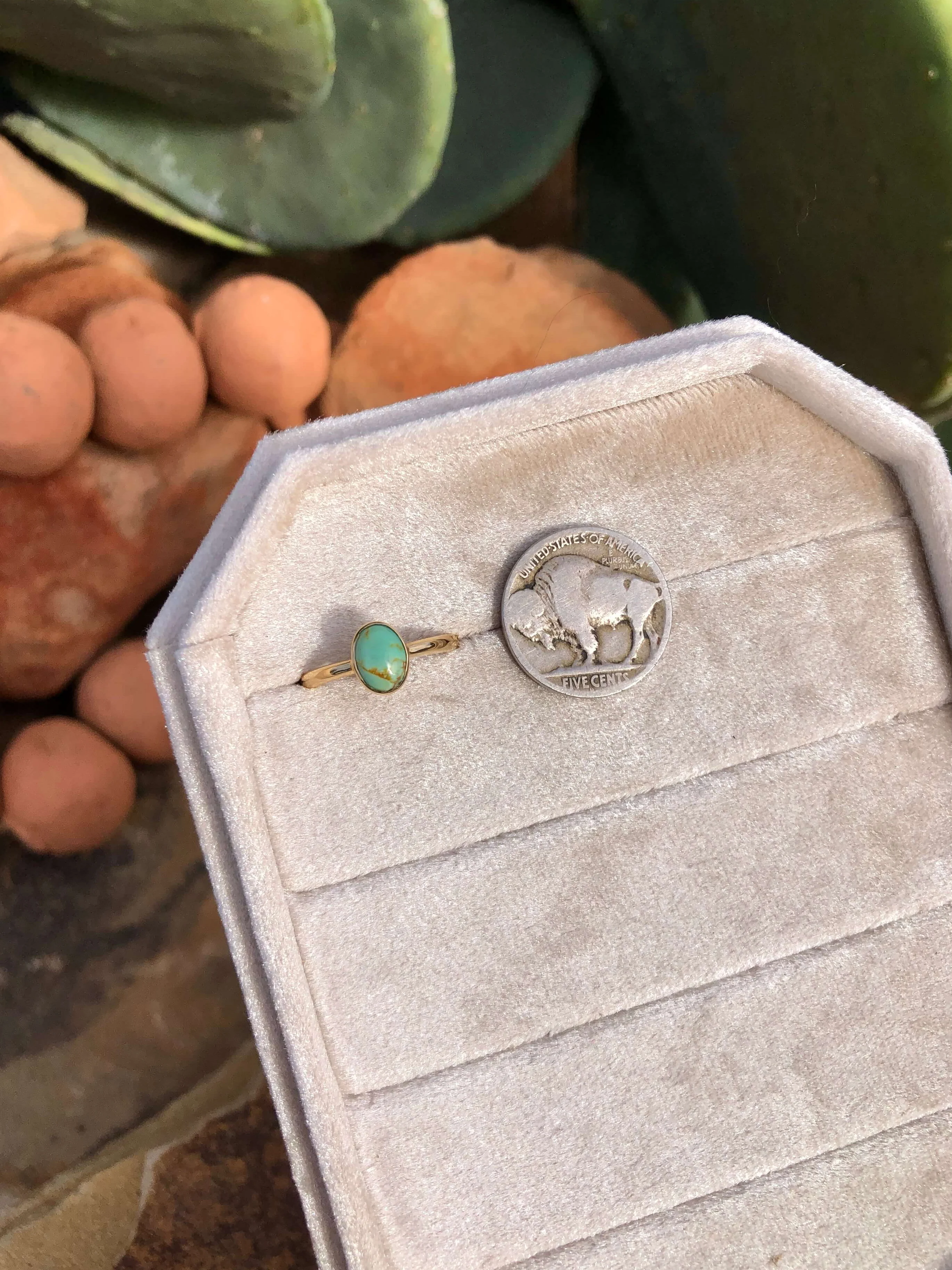 The London 14k and Turquoise Ring 15, Sz 7 - Image 2