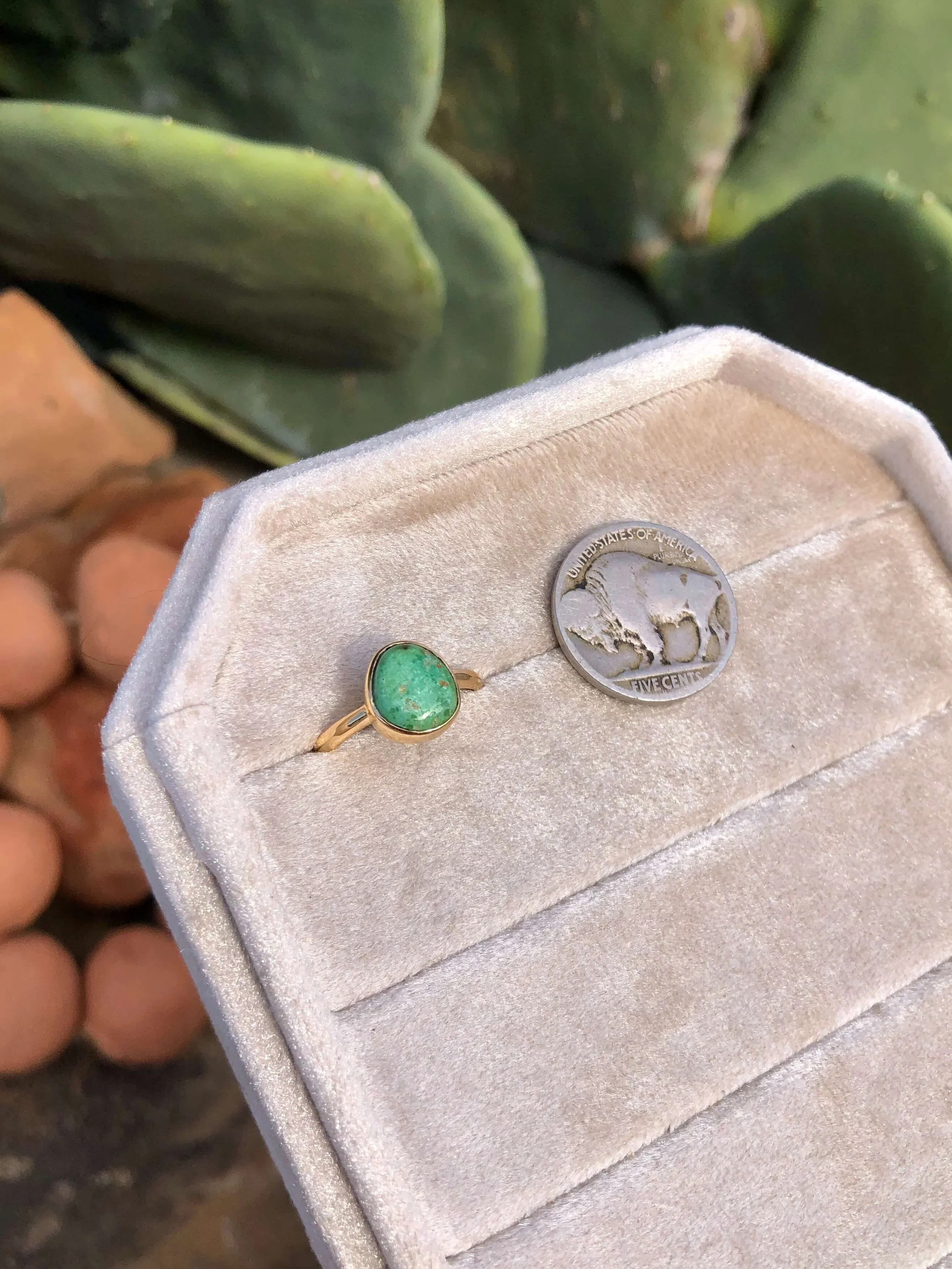 The London 14k and Turquoise Ring 16, Sz 7 - Image 2