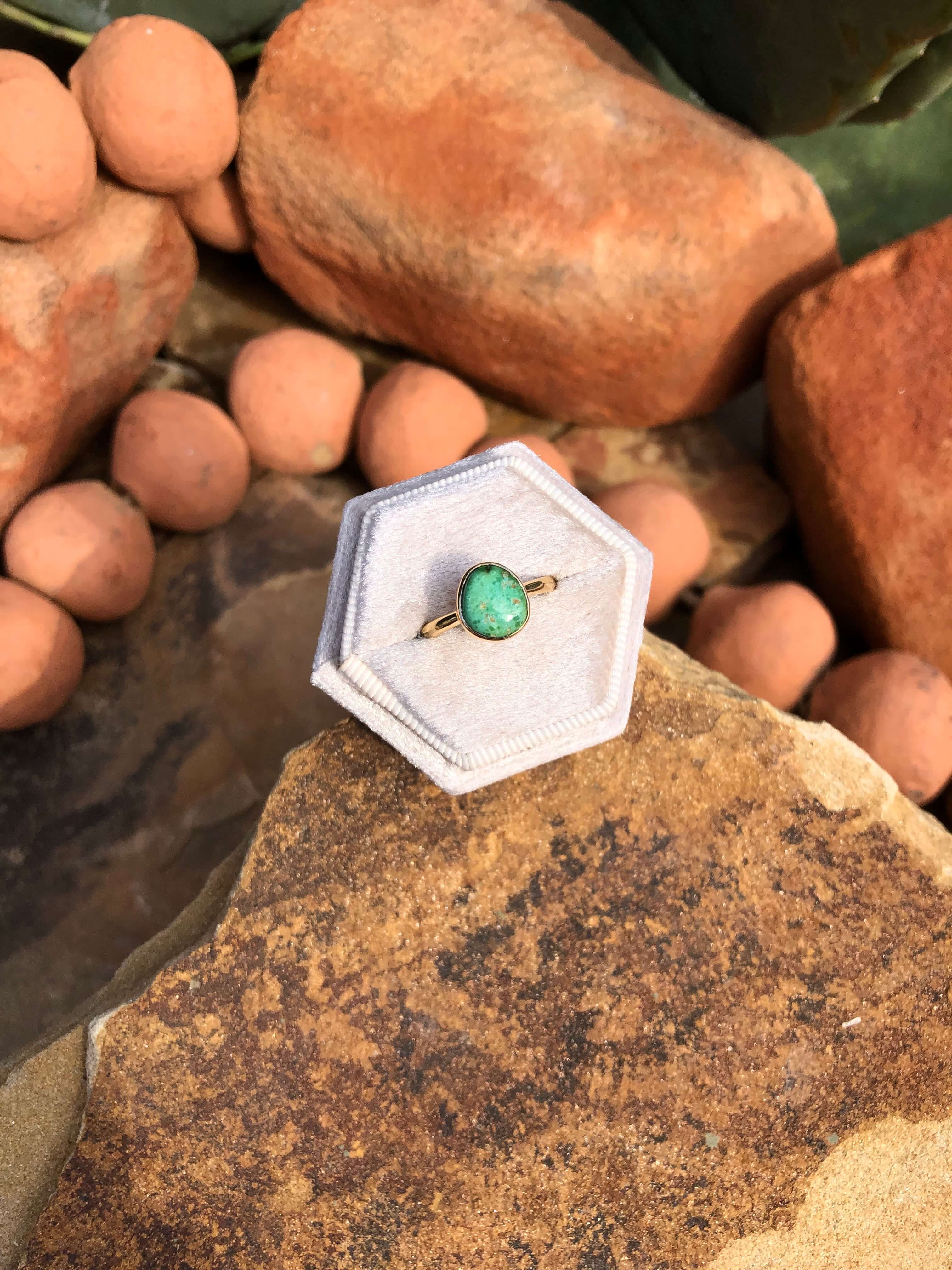 The London 14k and Turquoise Ring 16, Sz 7 - Image 6