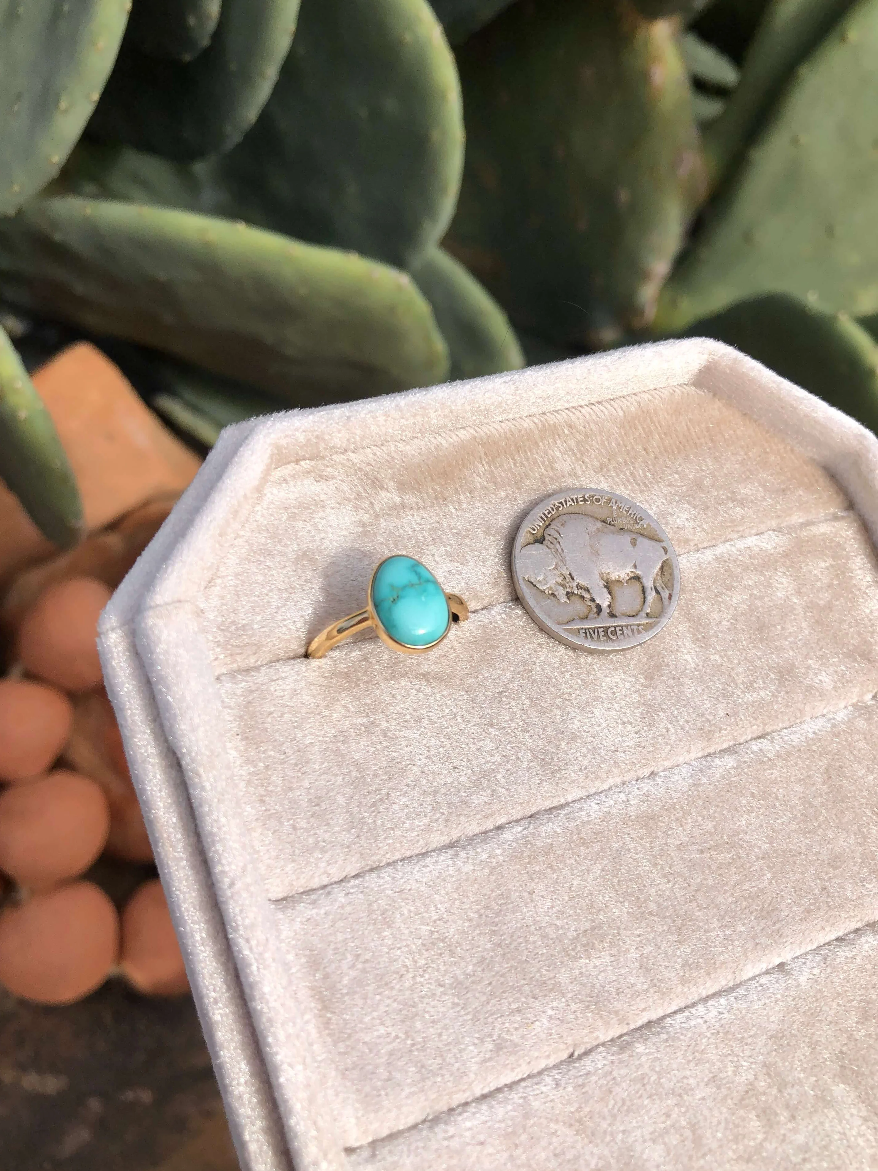 The London 14k and Turquoise Ring 17, Sz 6 - Image 2