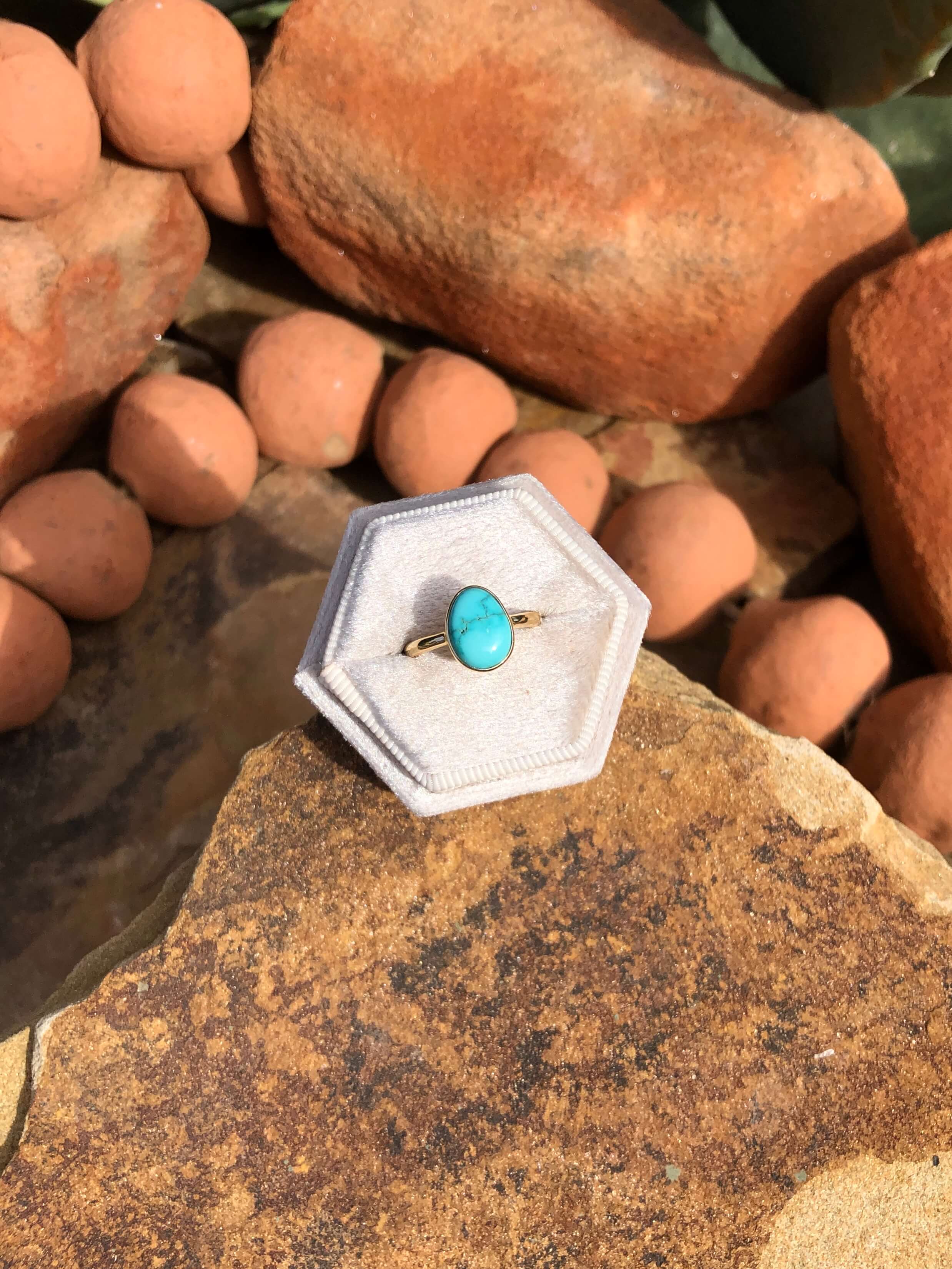 The London 14k and Turquoise Ring 17, Sz 6 - Image 6