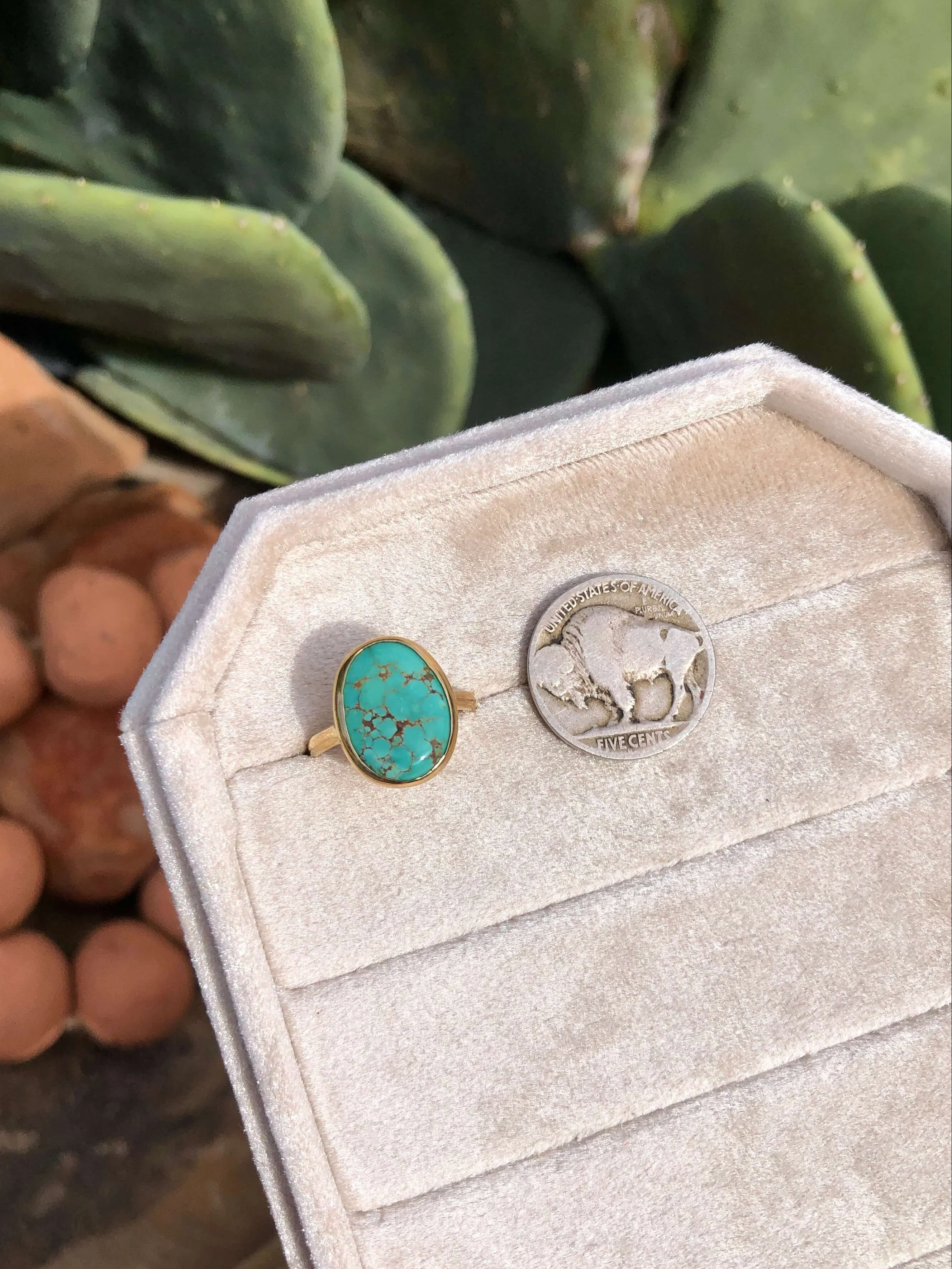 The London 14k and Turquoise Ring 18, Sz 7.5 - Image 2