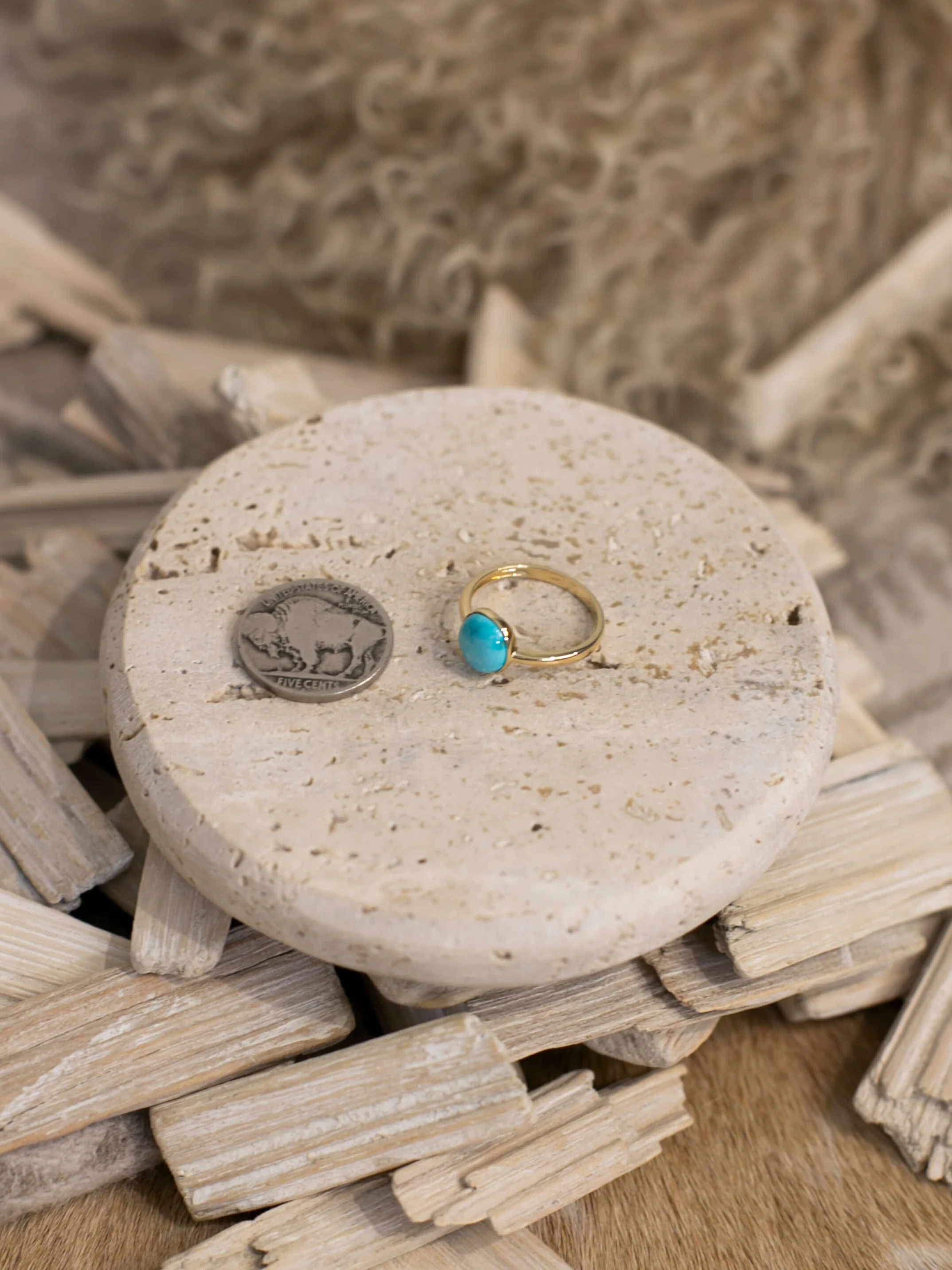 The London 14k and Turquoise Ring 2, Sz 7 - Image 3