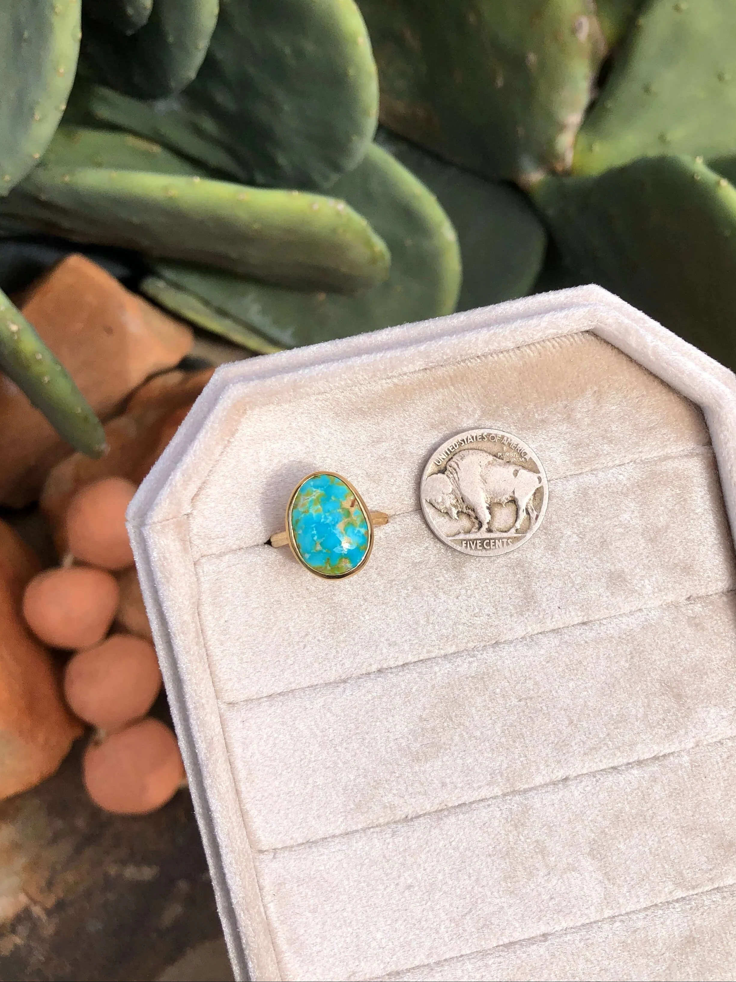 The London 14k and Turquoise Ring 20, Sz 7.25 - Image 2