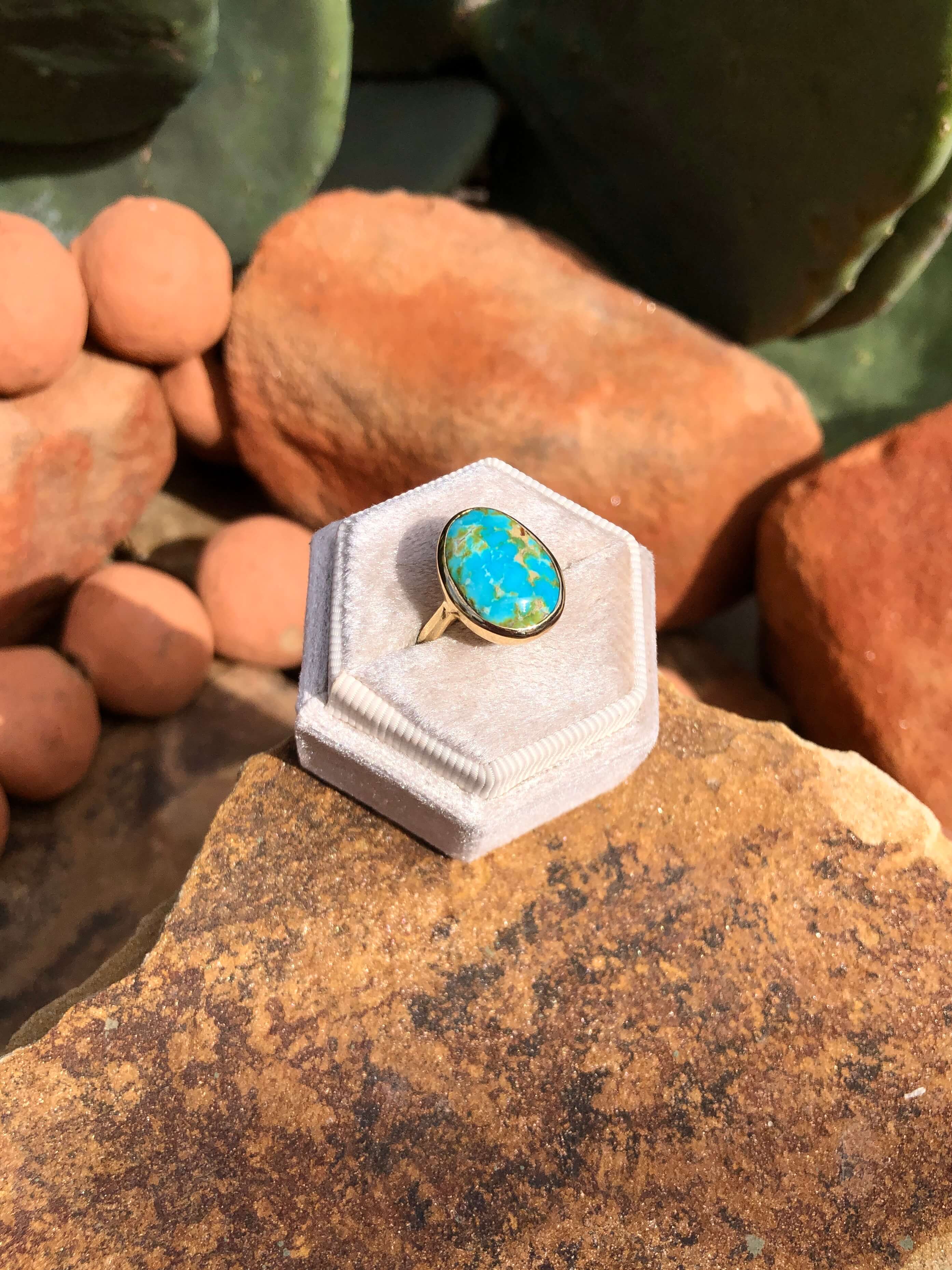 The London 14k and Turquoise Ring 20, Sz 7.25 - Image 6