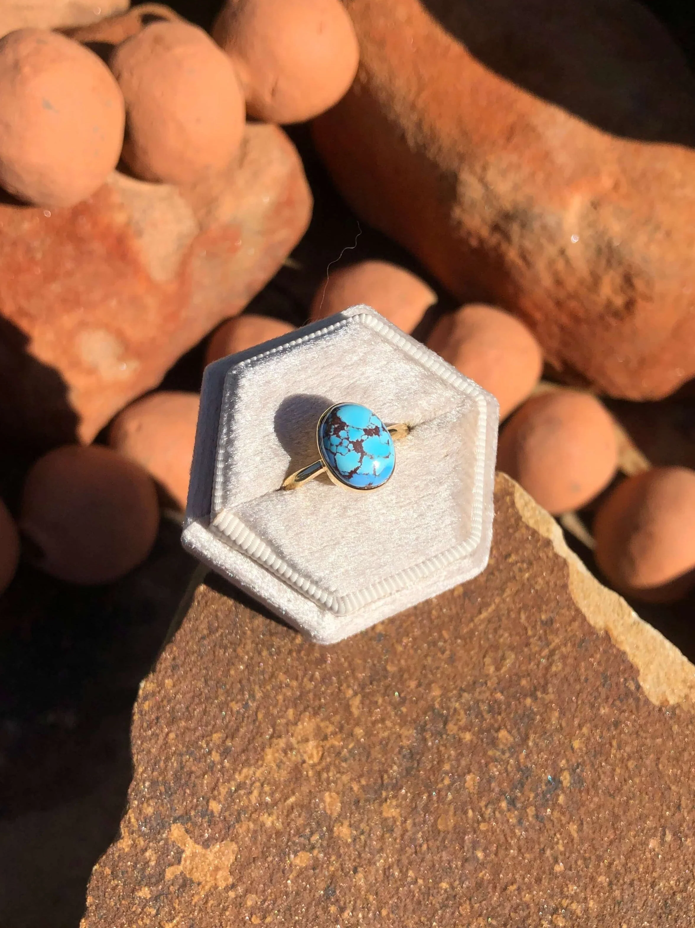 The London 14k and Turquoise Ring 21, Sz 8