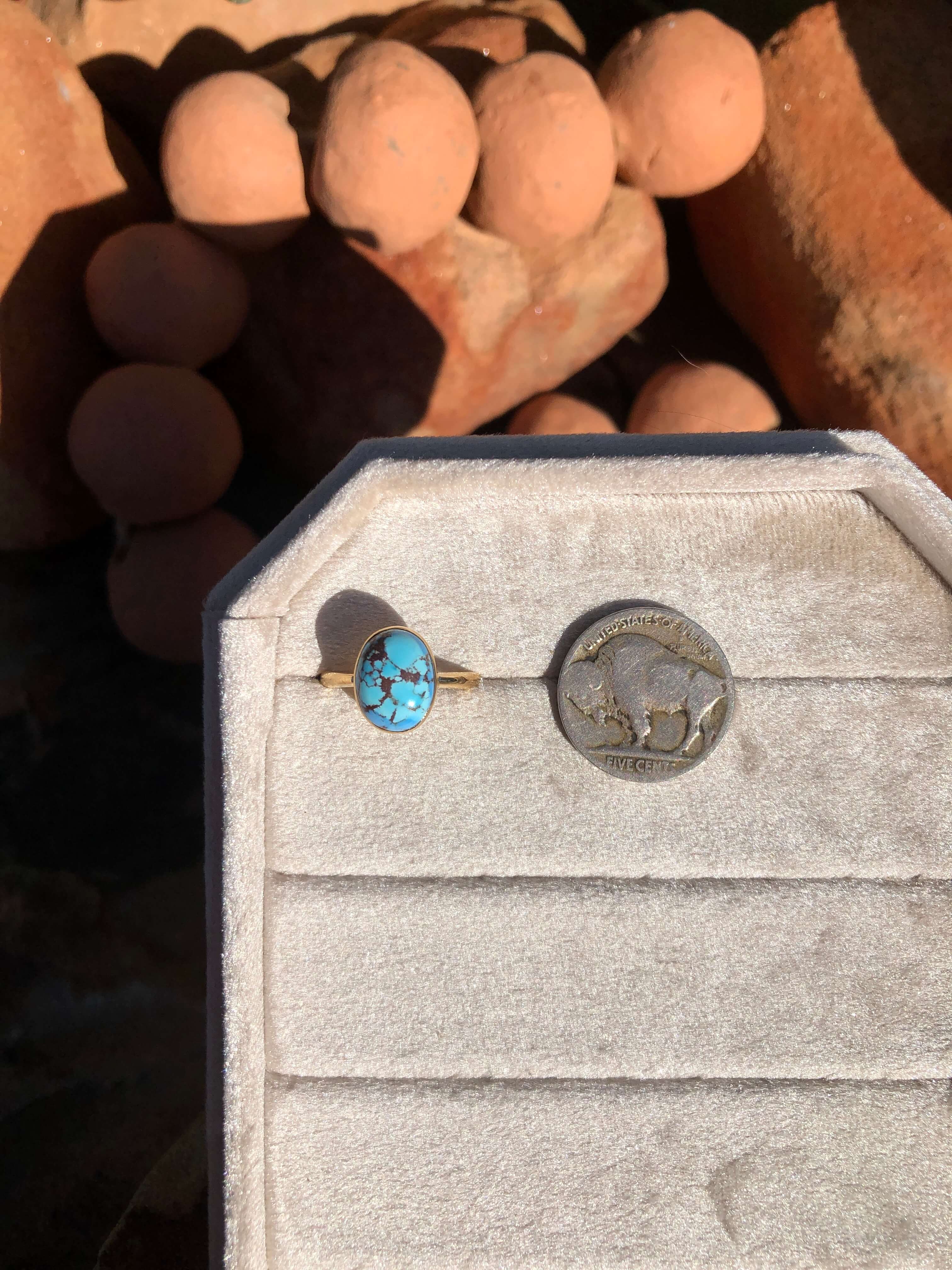 The London 14k and Turquoise Ring 21, Sz 8 - Image 2