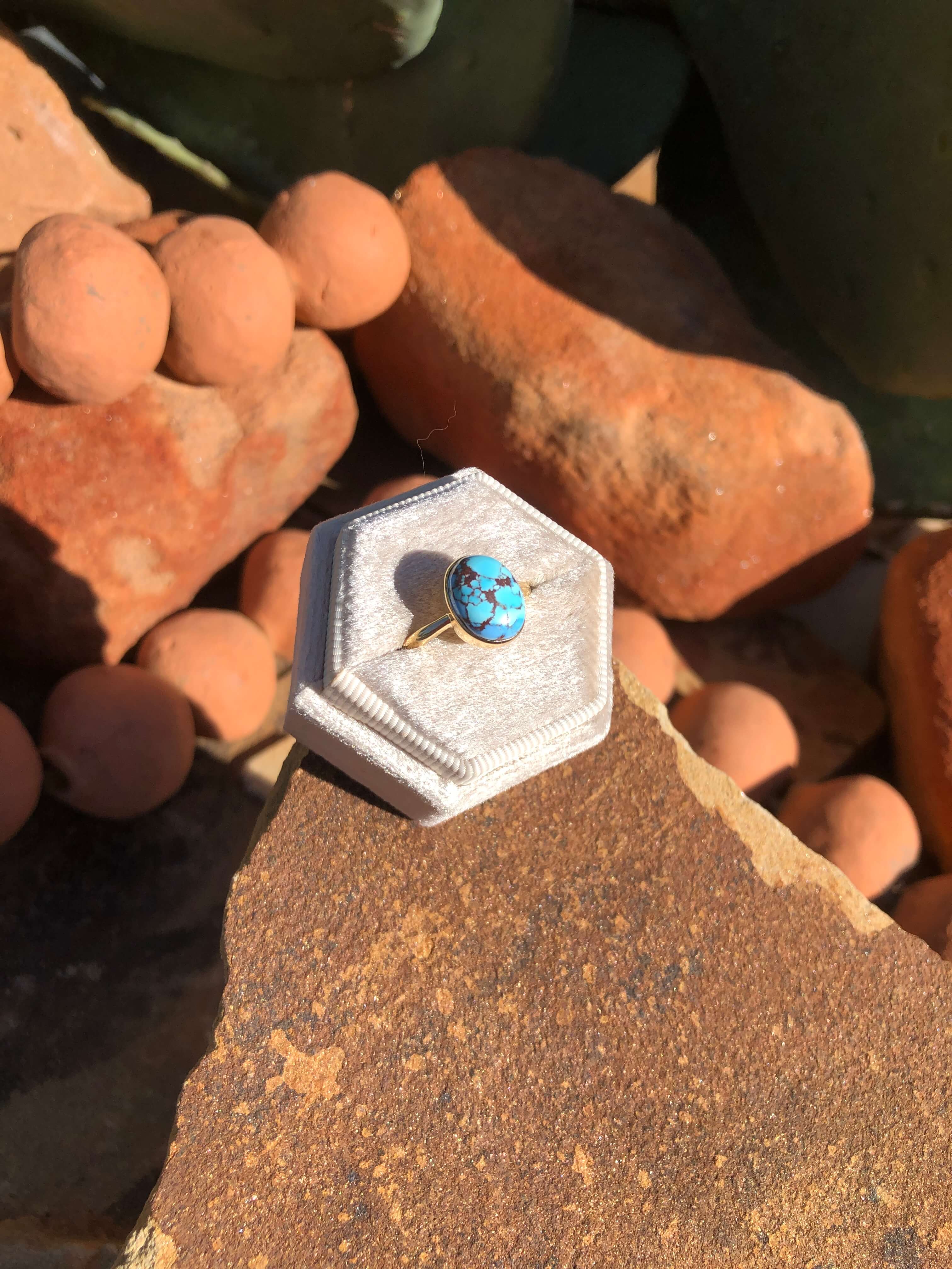 The London 14k and Turquoise Ring 21, Sz 8 - Image 5