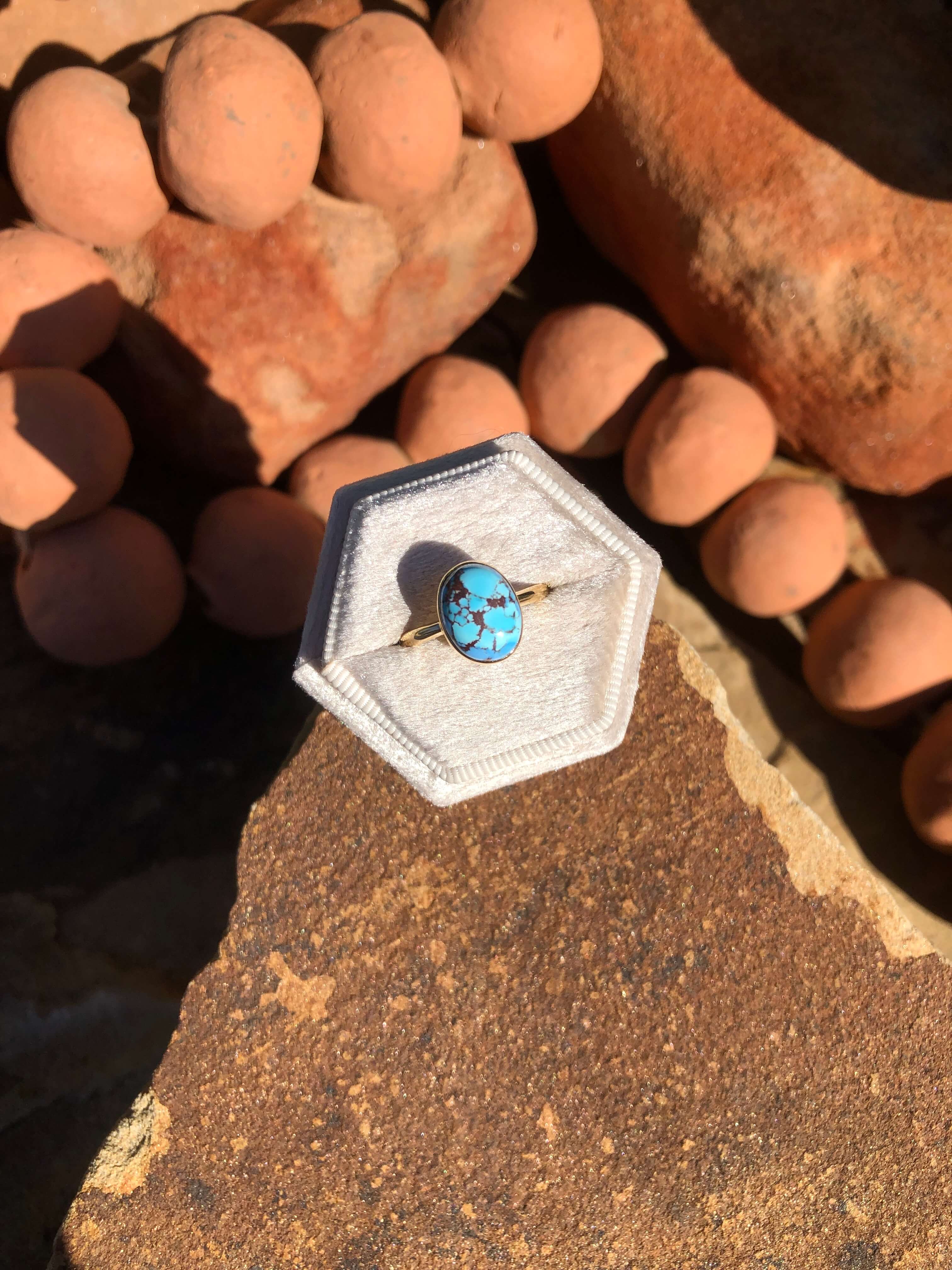 The London 14k and Turquoise Ring 21, Sz 8 - Image 6