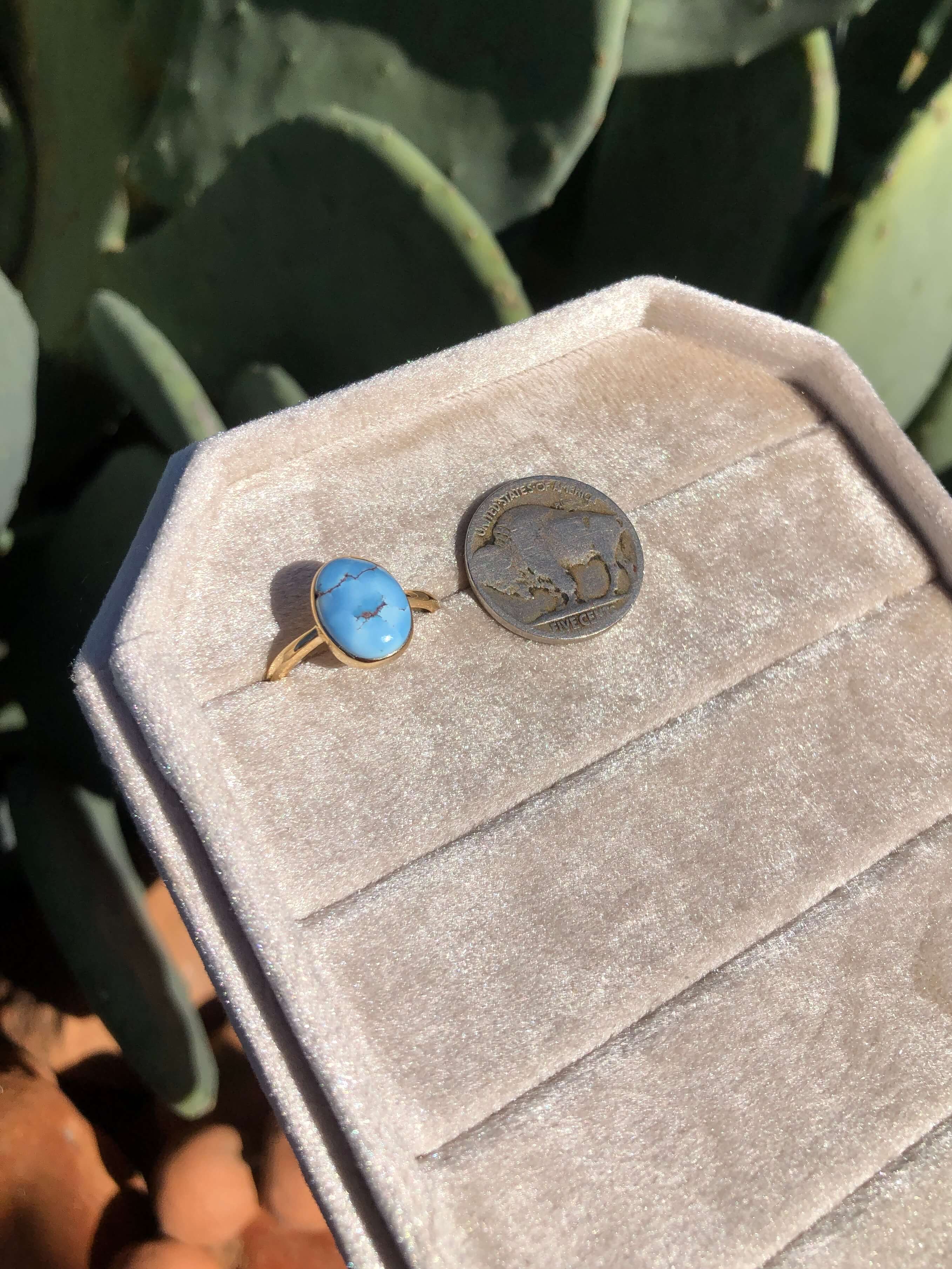 The London 14k and Turquoise Ring 22, Sz 8 - Image 6