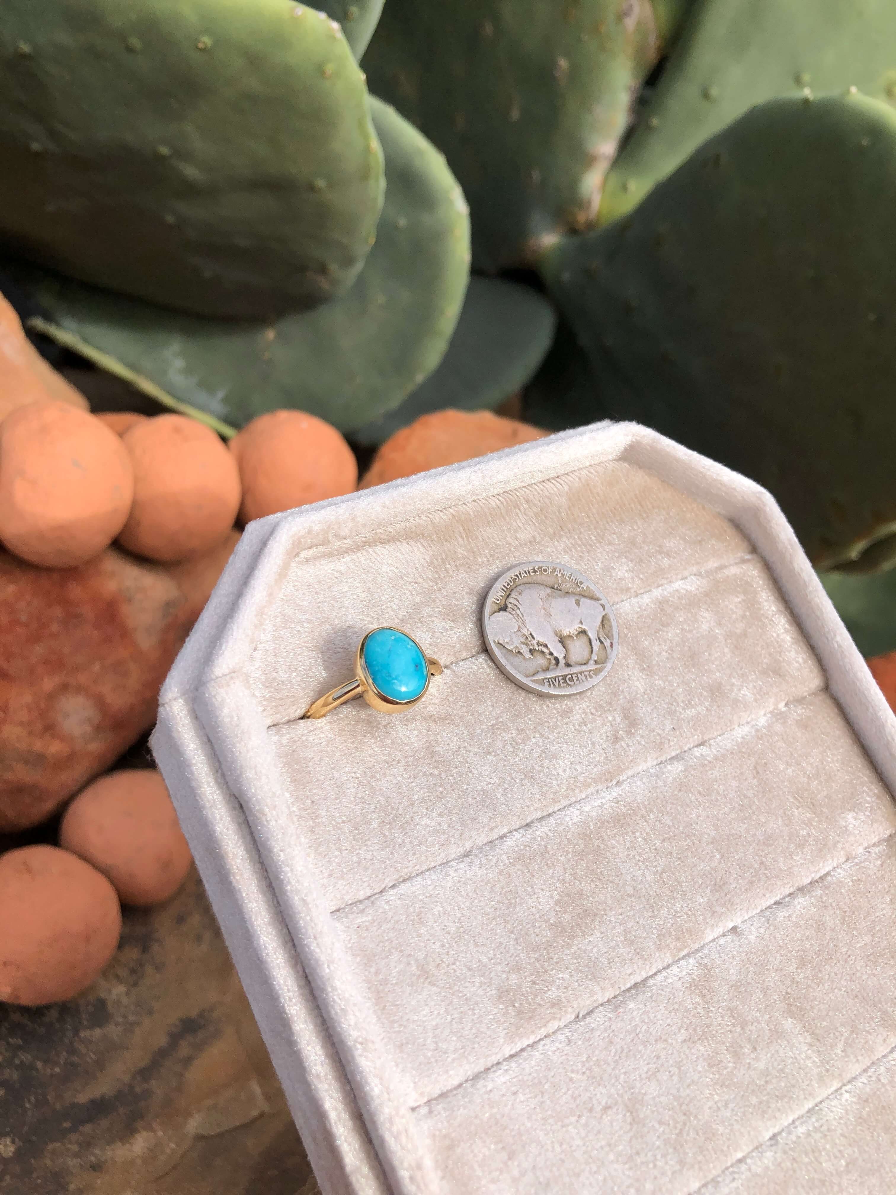 The London 14k and Turquoise Ring 24, Sz 8 - Image 5