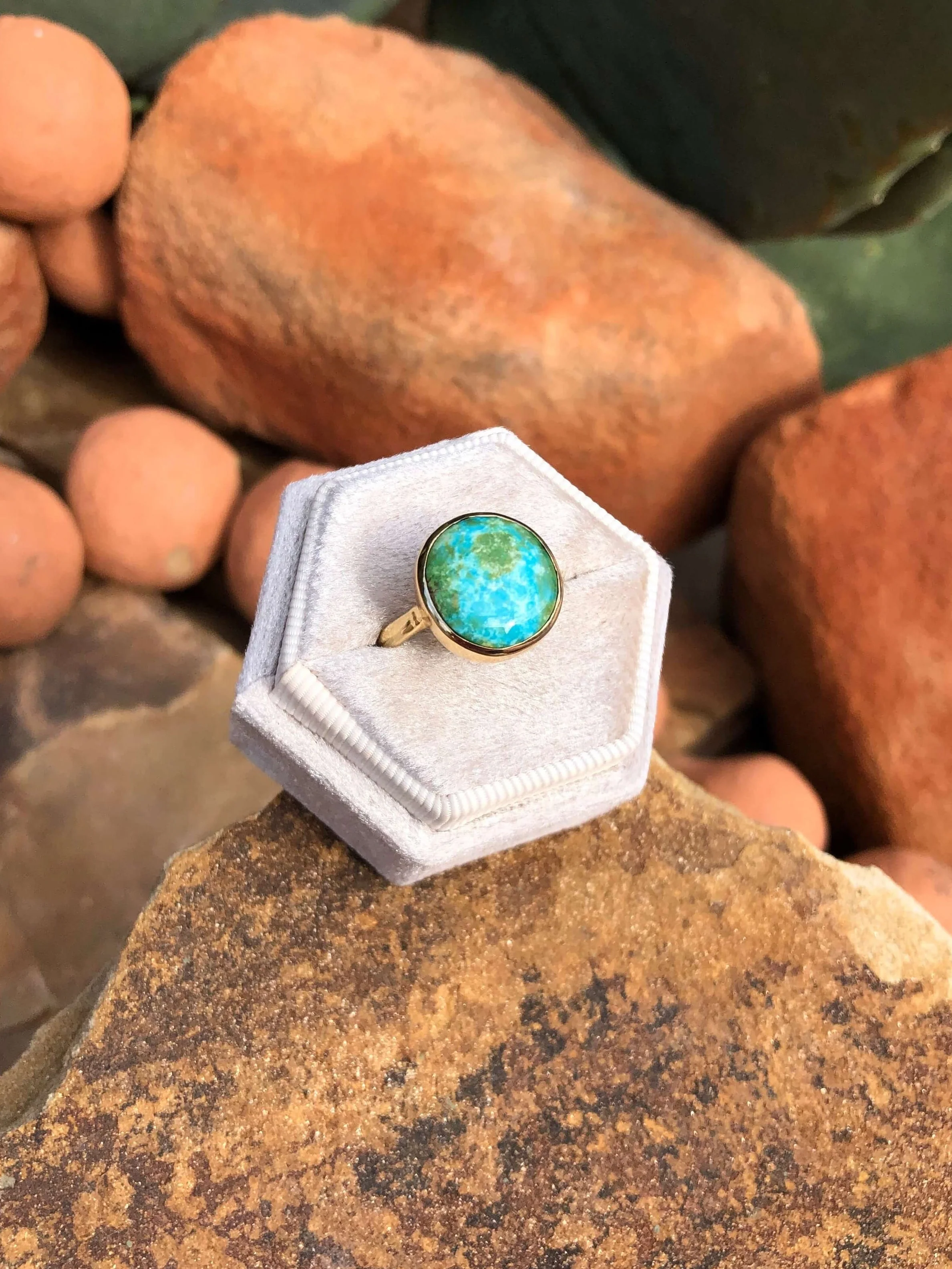 The London 14k and Turquoise Ring 25, Sz 8