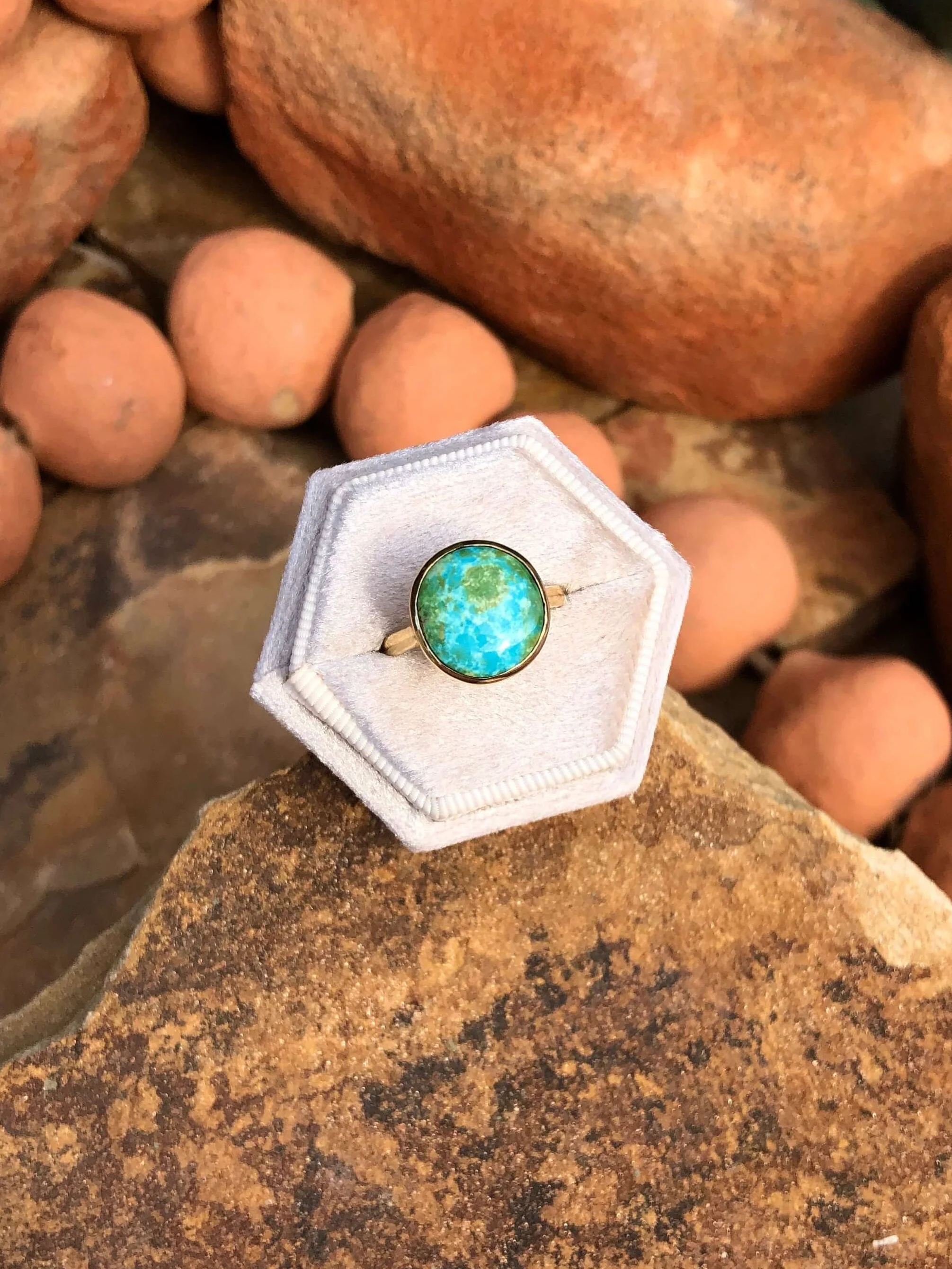 The London 14k and Turquoise Ring 25, Sz 8 - Image 2