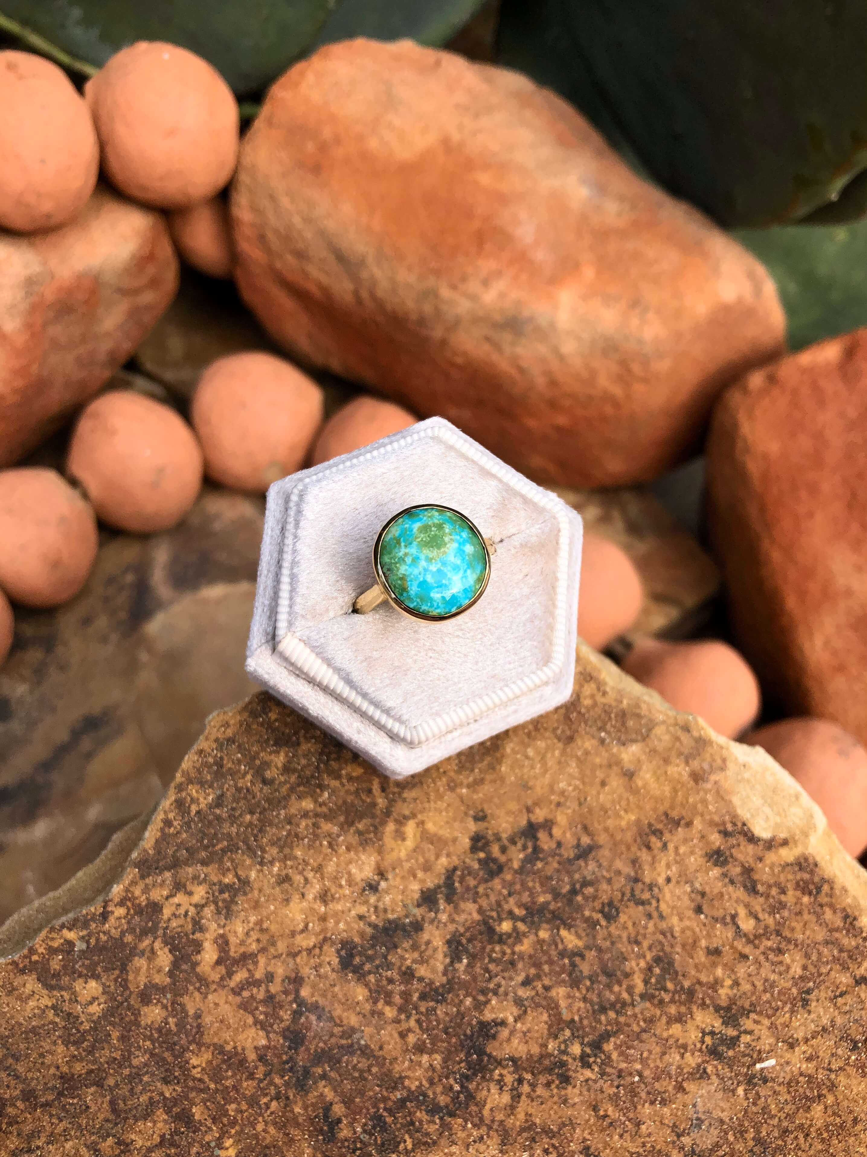 The London 14k and Turquoise Ring 25, Sz 8 - Image 4
