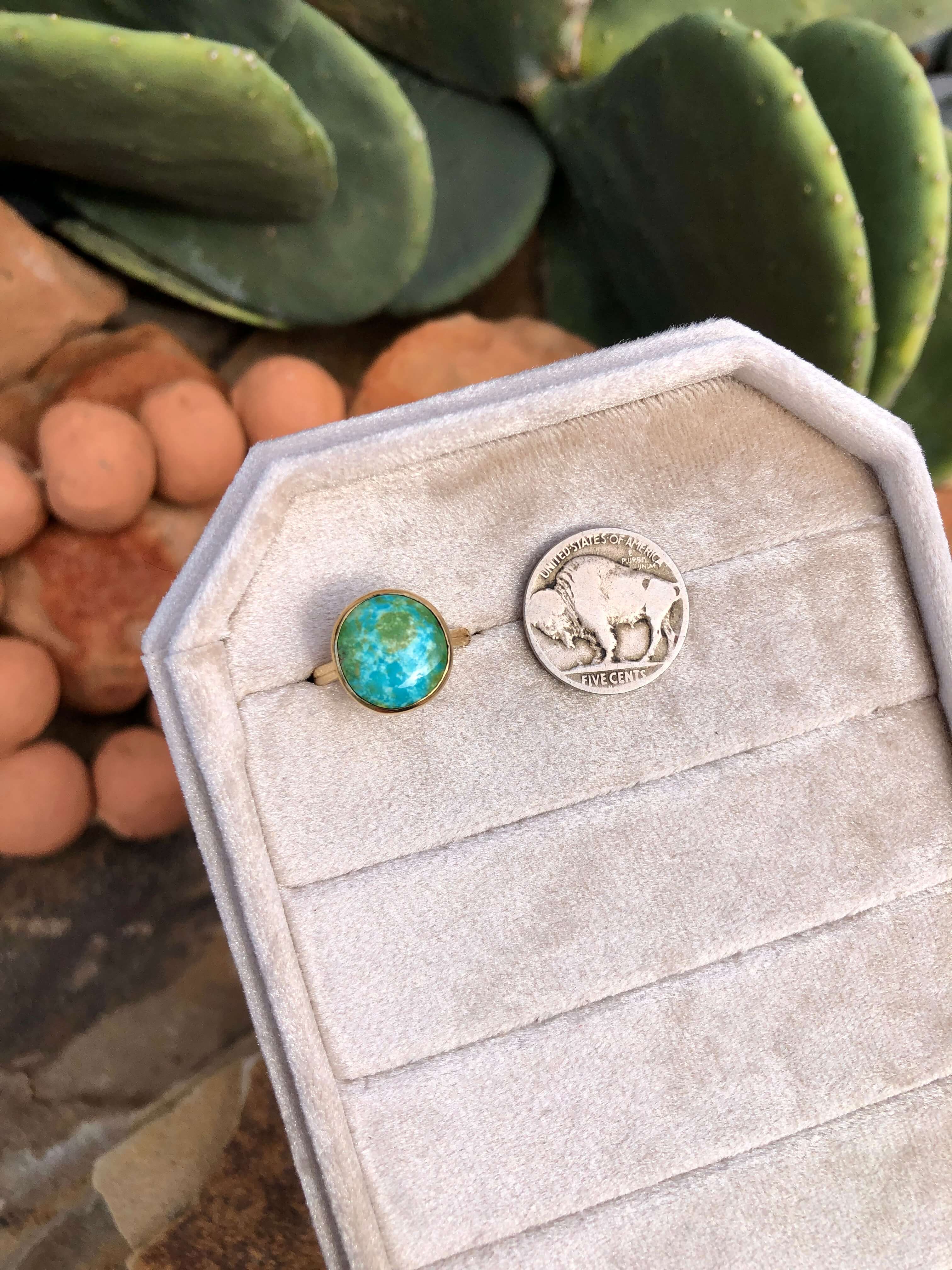 The London 14k and Turquoise Ring 25, Sz 8 - Image 5
