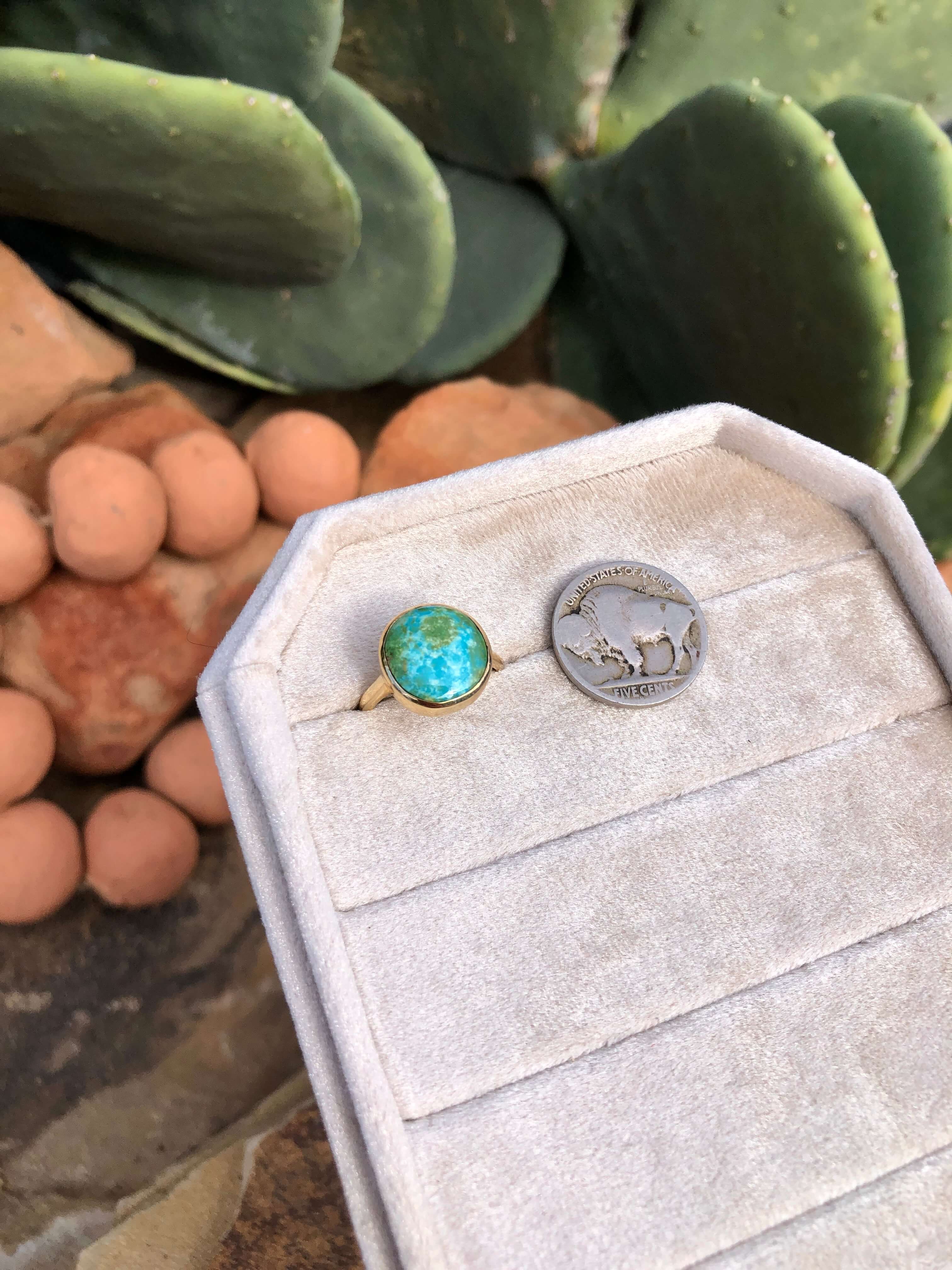The London 14k and Turquoise Ring 25, Sz 8 - Image 6