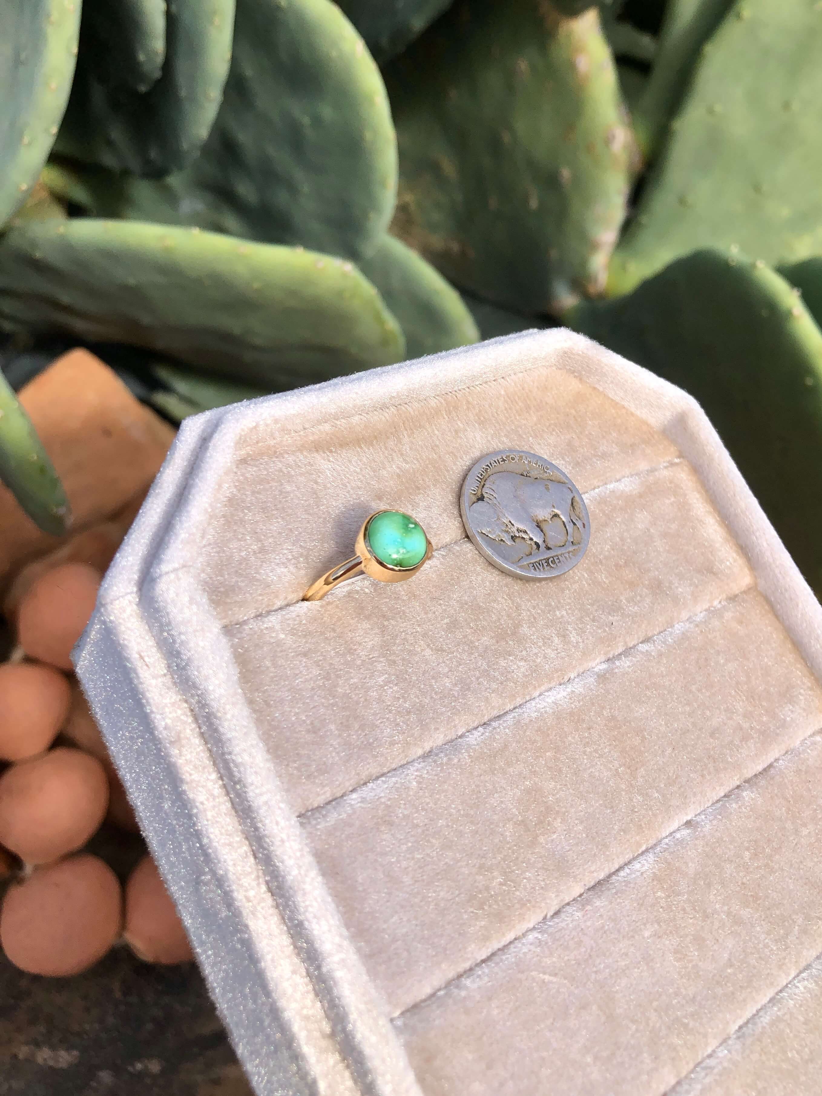 The London 14k and Turquoise Ring 26, Sz 7 - Image 2