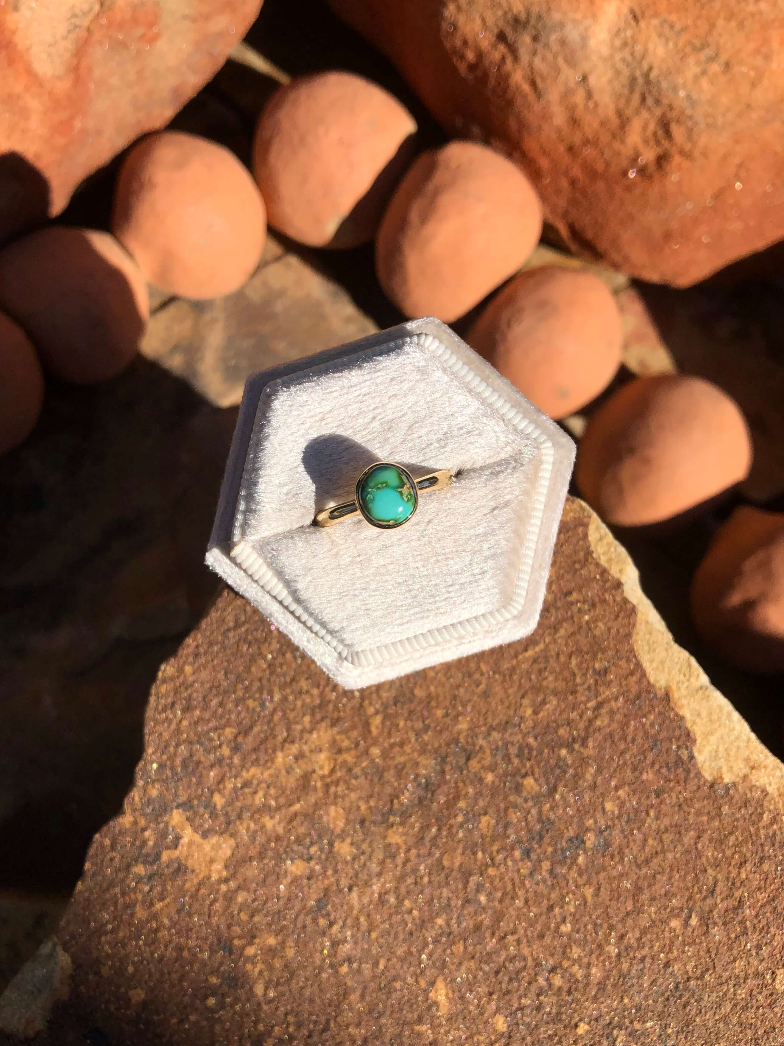 The London 14k and Turquoise Ring 27, Sz 6 - Image 7