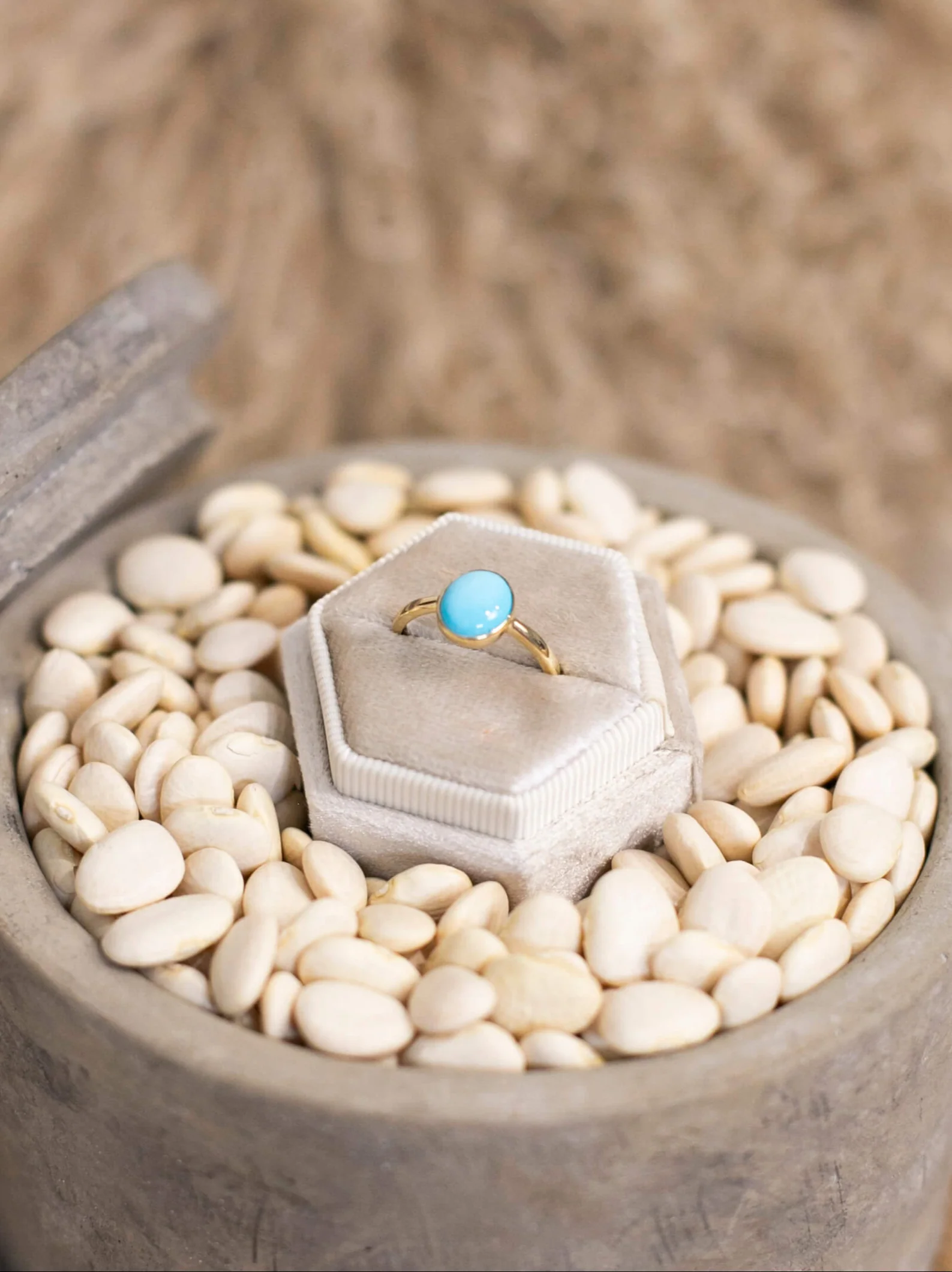The London 14k and Turquoise Ring 4, Sz 7