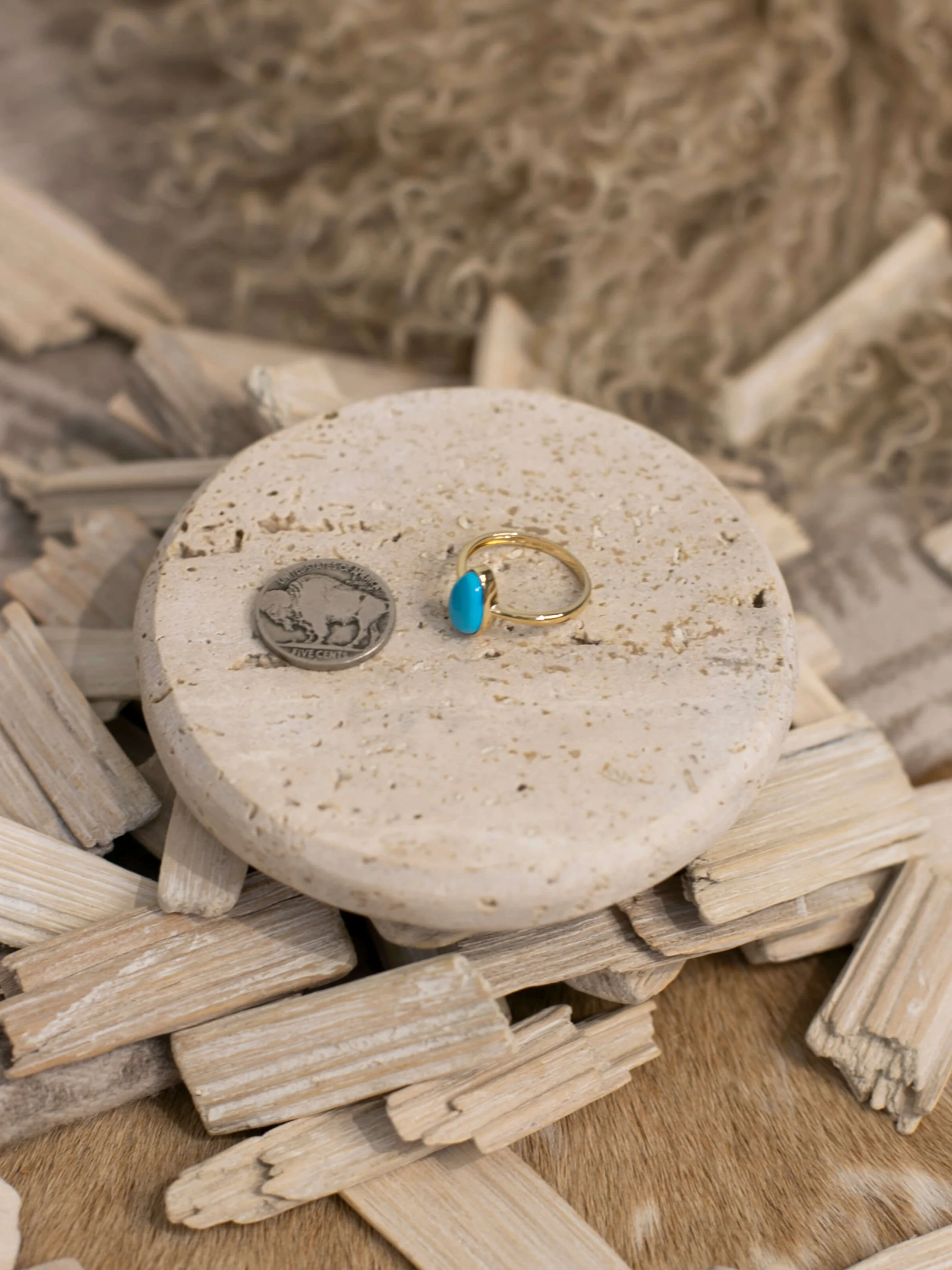 The London 14k and Turquoise Ring 7, Sz 8 - Image 3