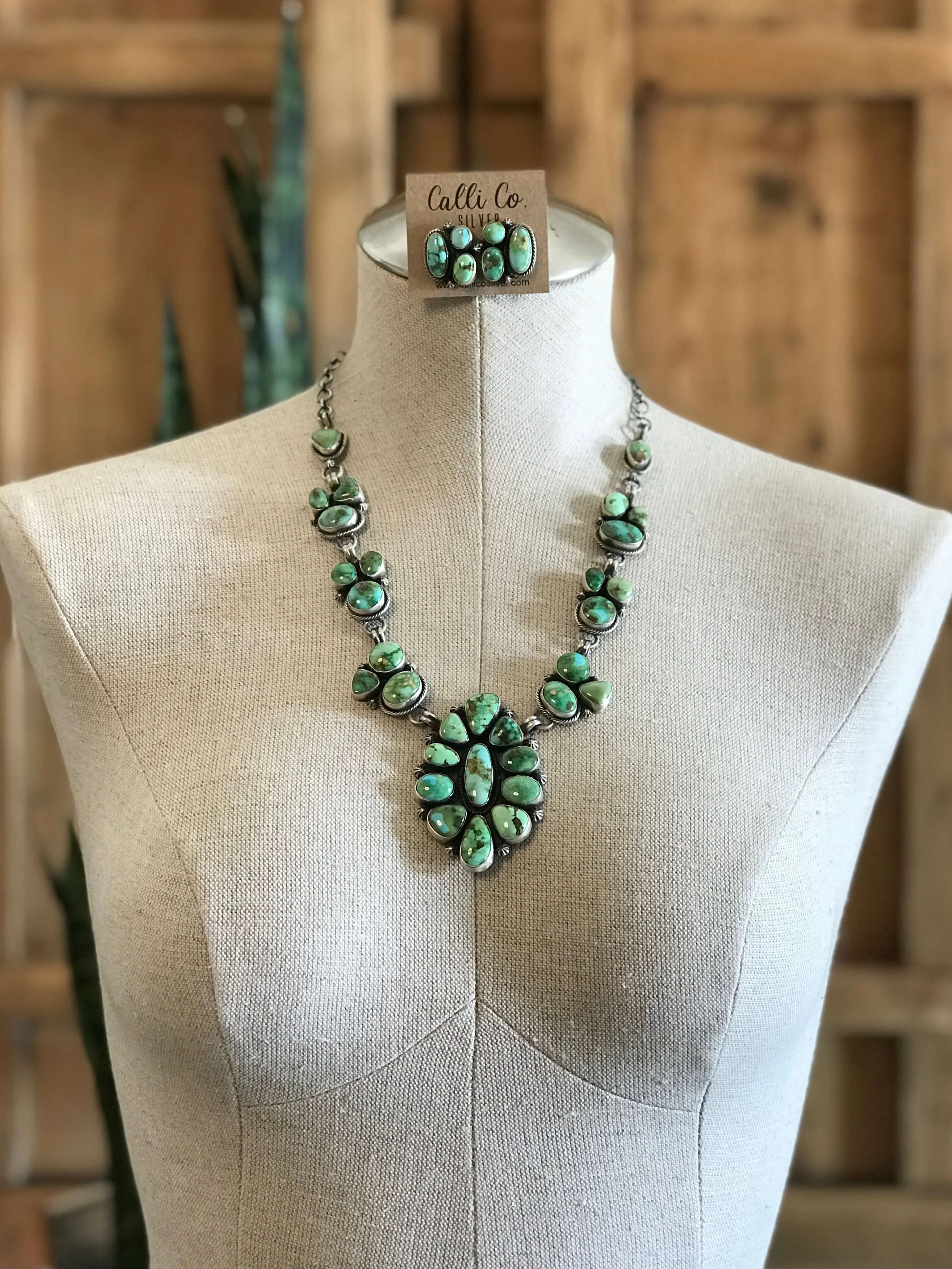The Lorenzo Turquoise Statement Necklace Set - Image 3
