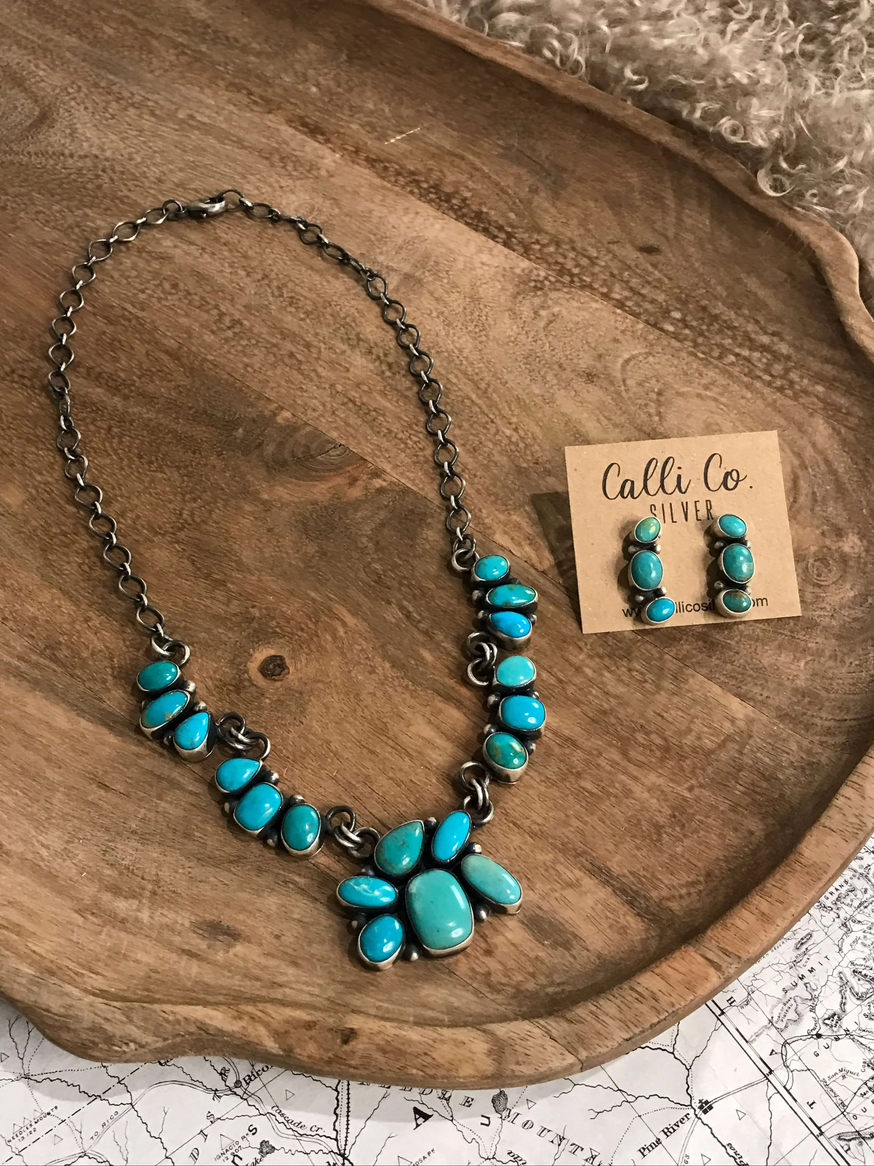 The Misty Turquoise Statement Necklace Set