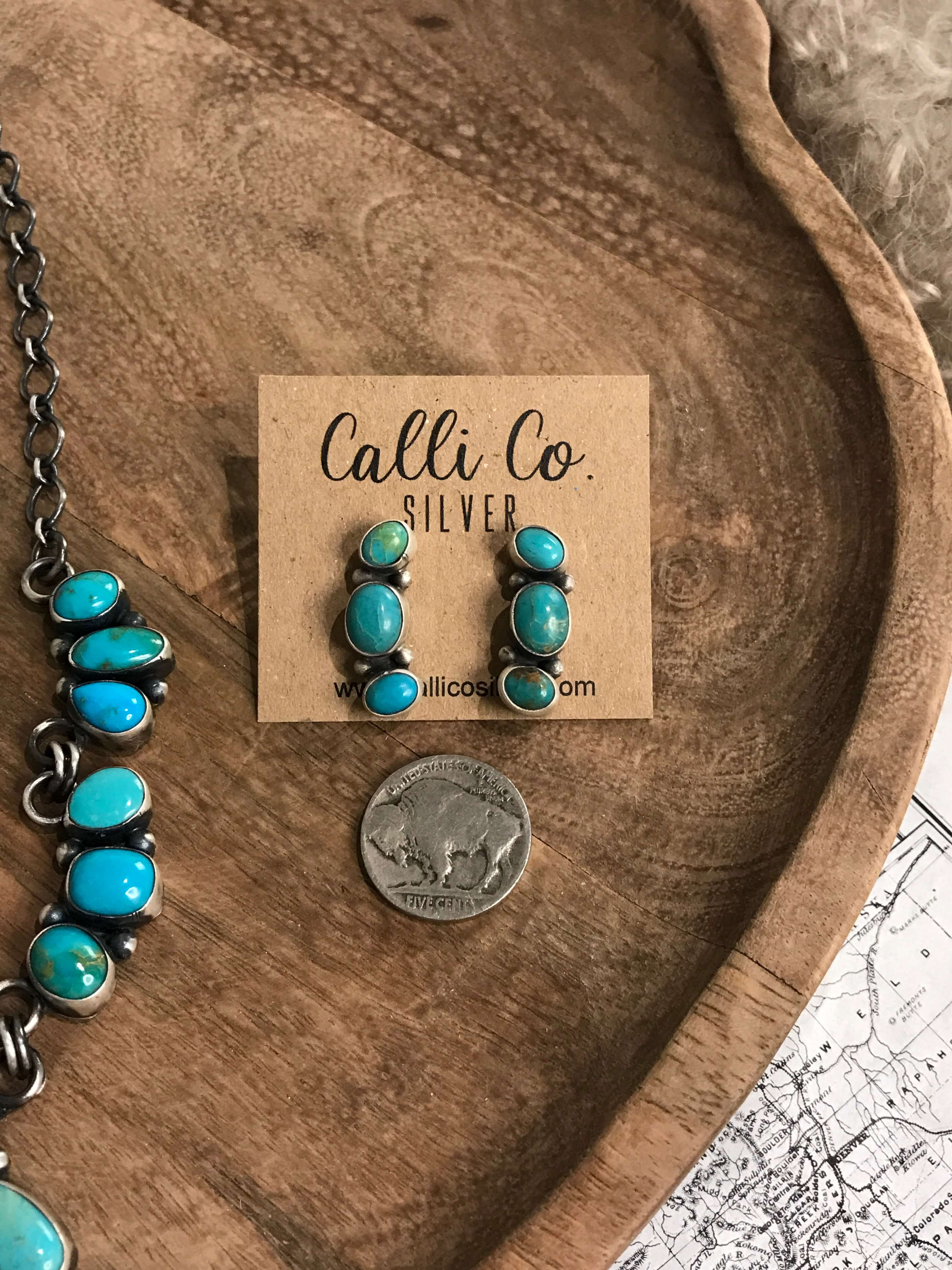 The Misty Turquoise Statement Necklace Set - Image 4