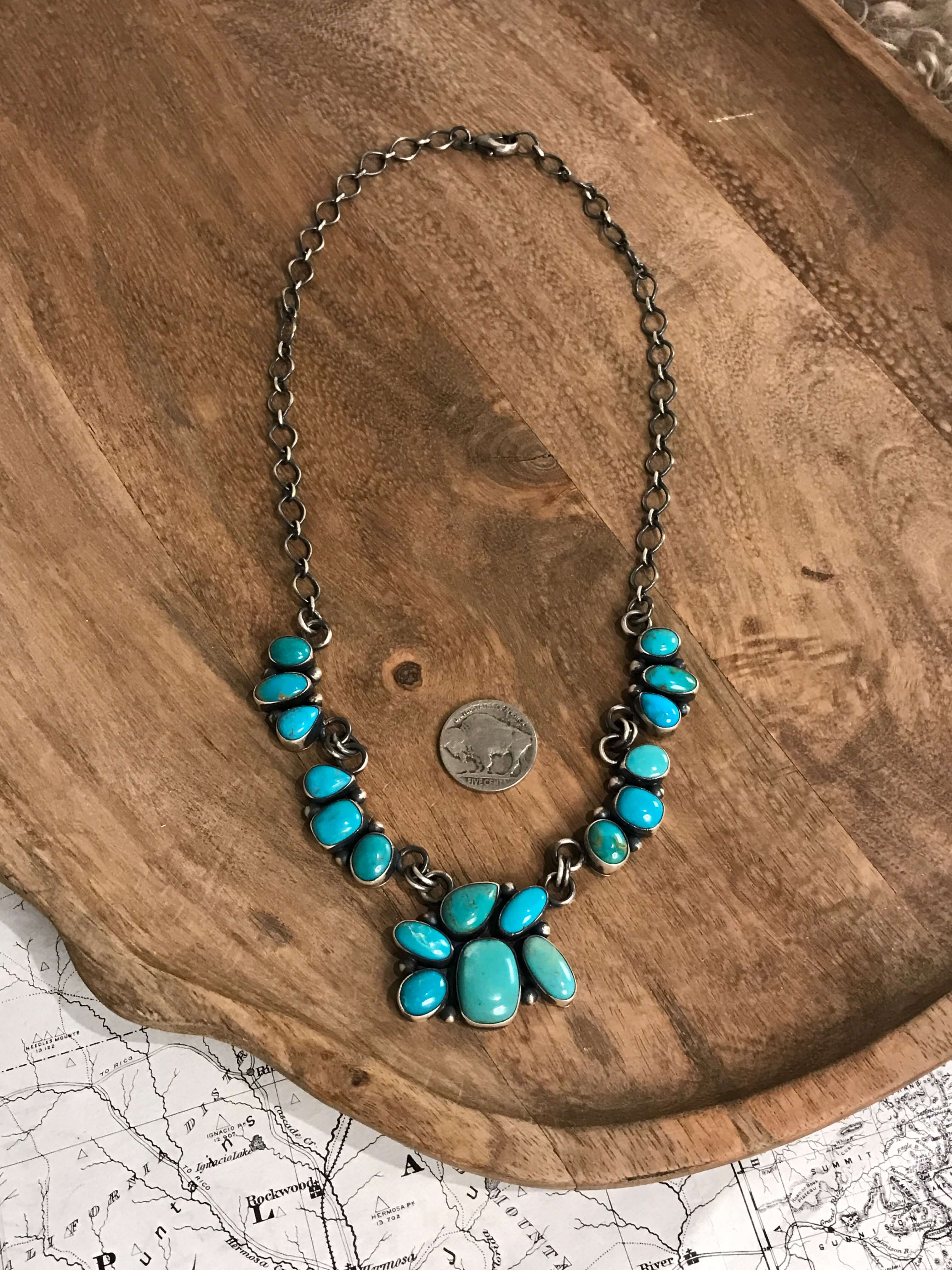 The Misty Turquoise Statement Necklace Set - Image 5