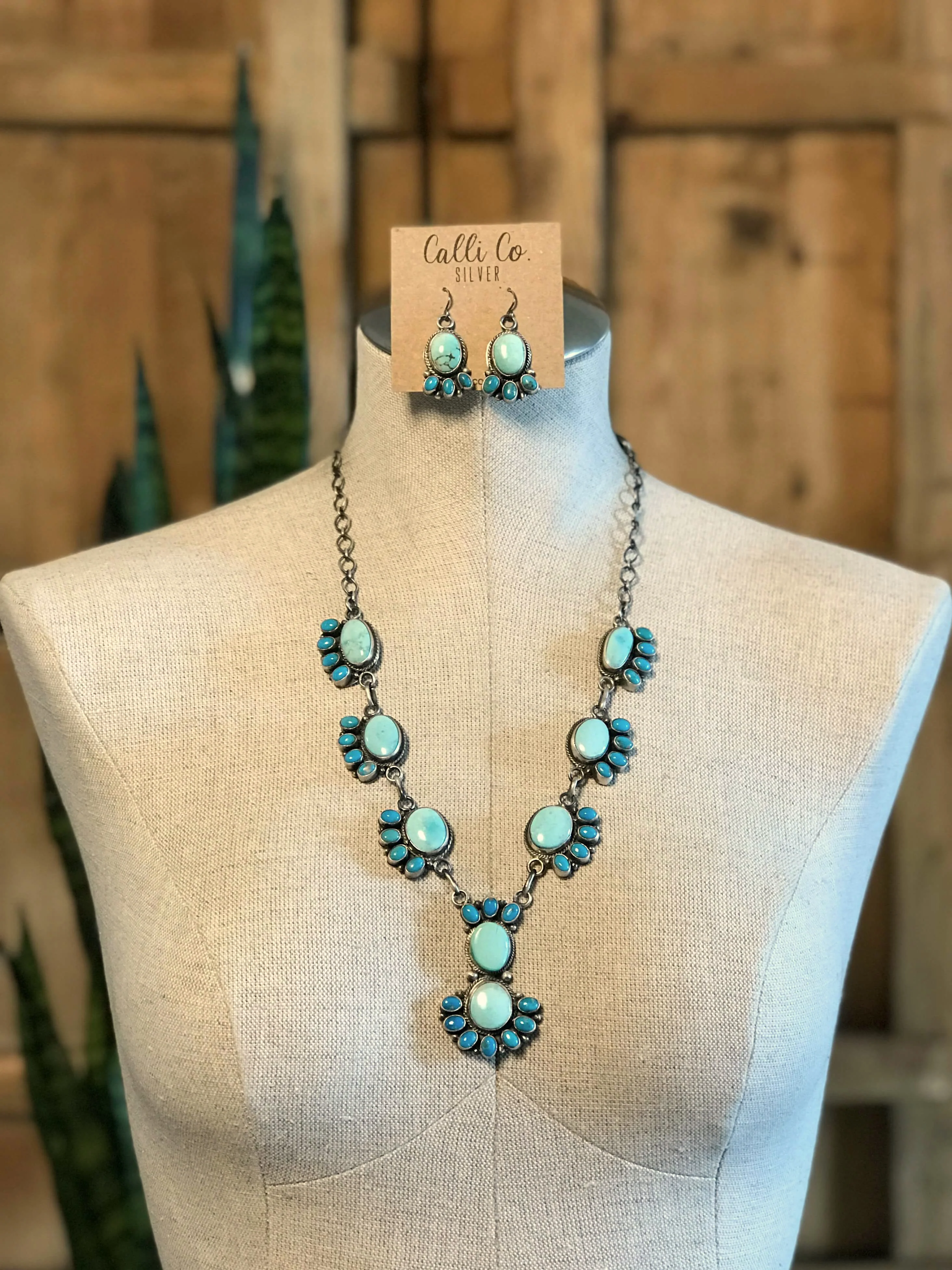 The Montage Turquoise Statement Necklace Set - Image 3
