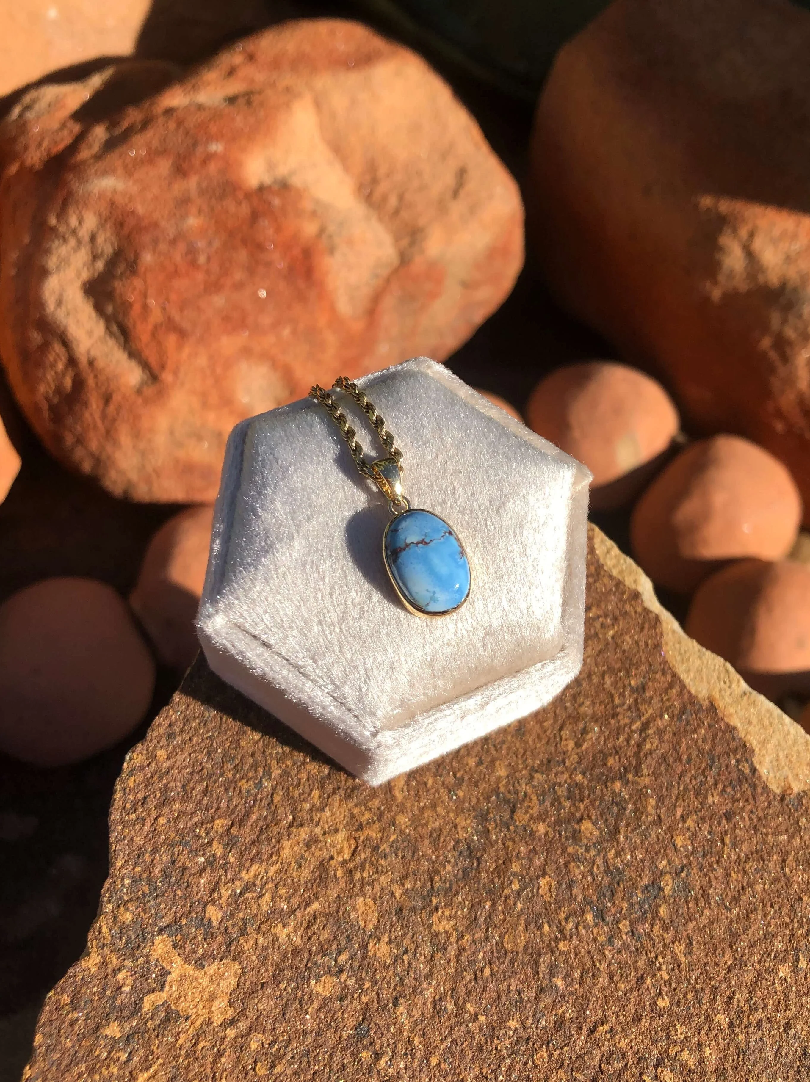 The Nordic 14k and Turquoise Pendant, 3
